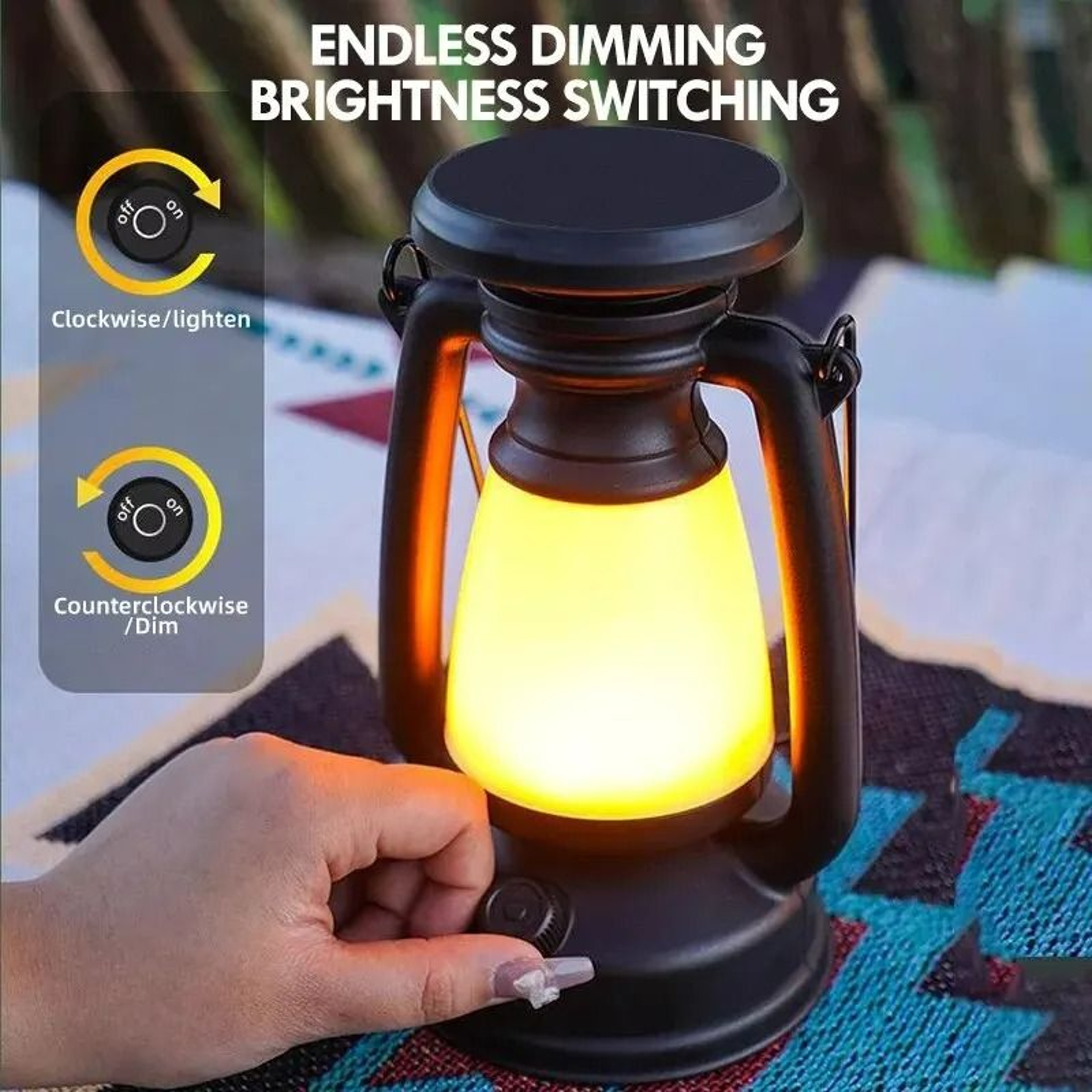 Retro LED Rechargeable Horse Lantern Table Light 5