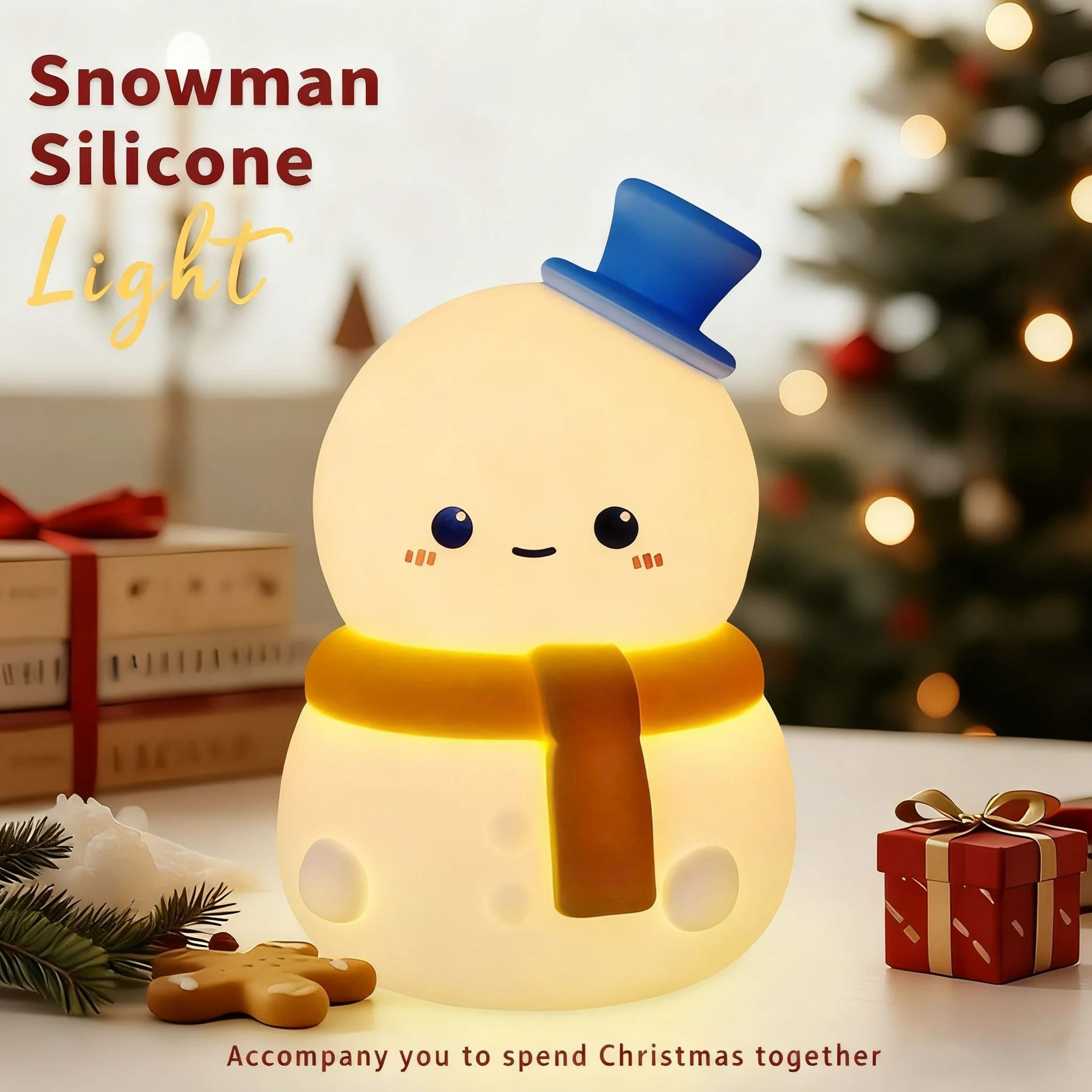 Snowman  Christmas Tree Ambient Night Light 1
