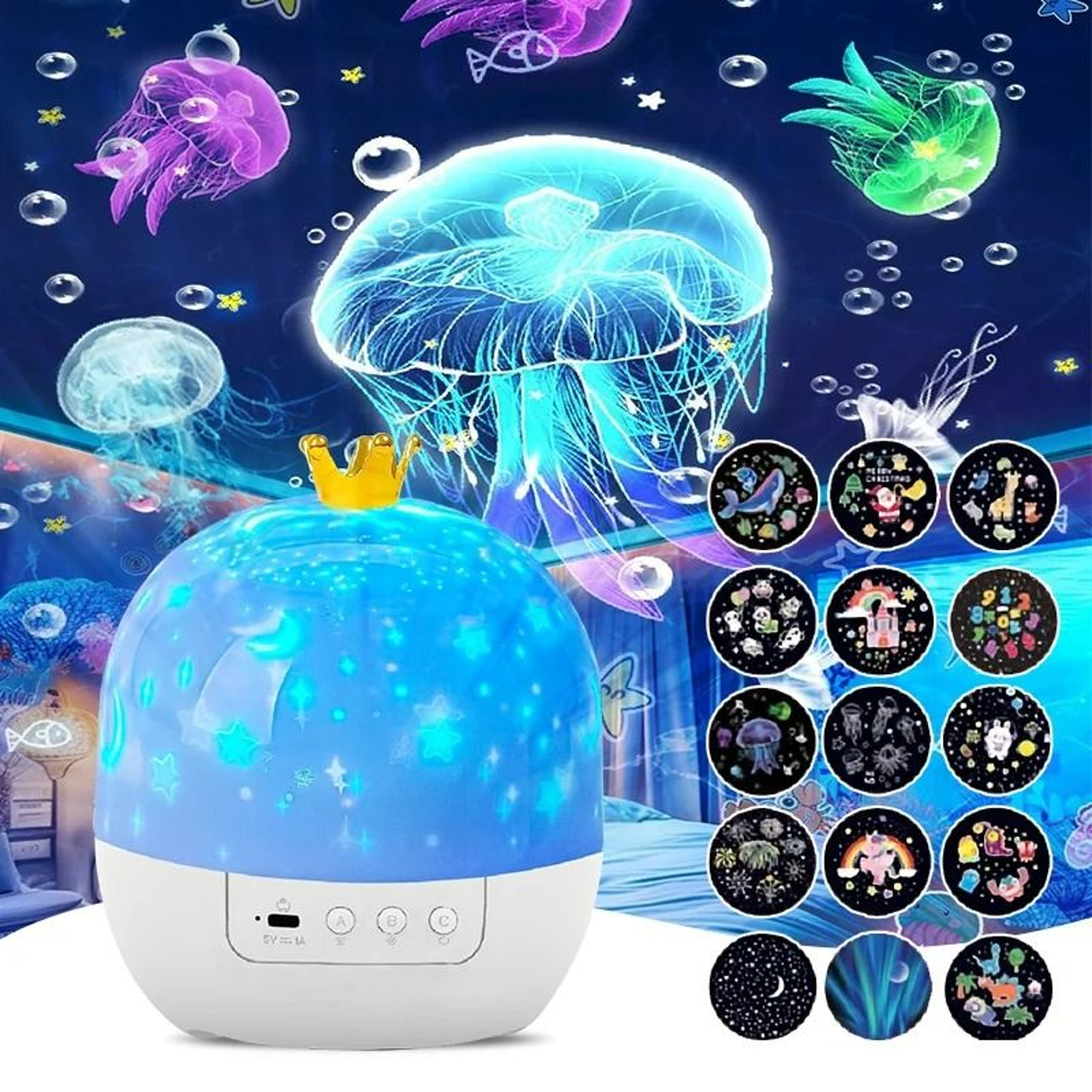 Crown Fantasy Starry Sky 15in1 Projection Night Light 1