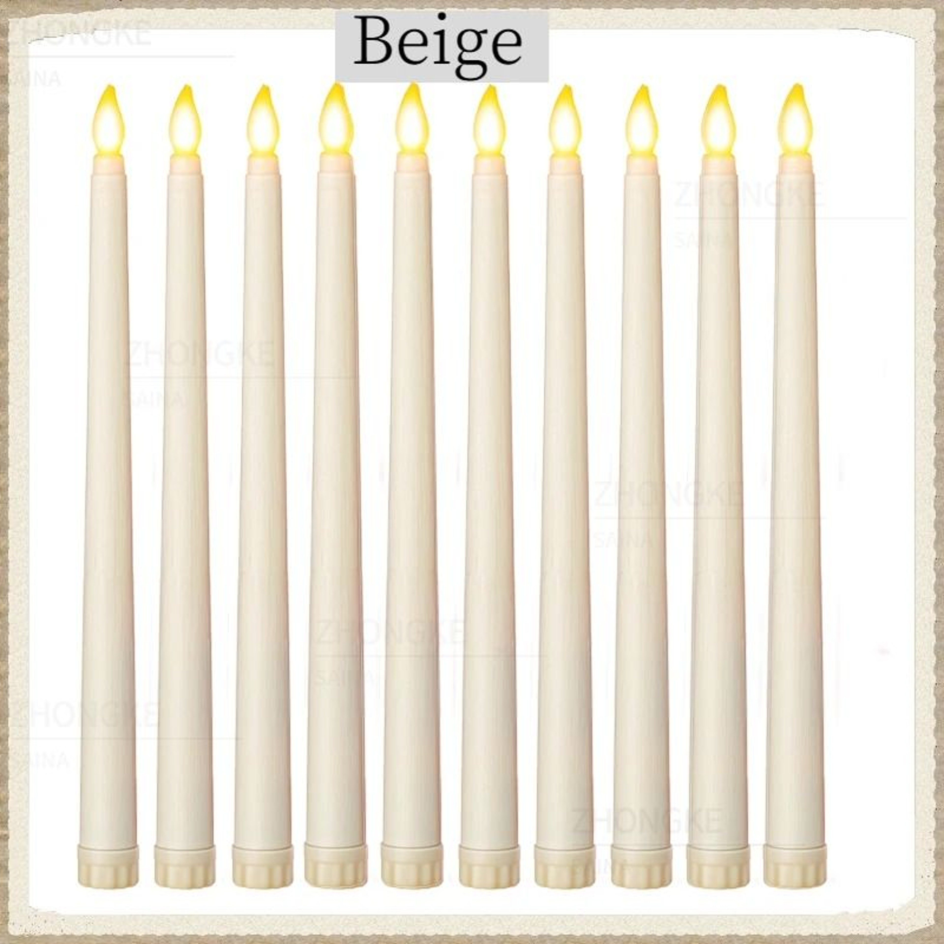 10Pack Flameless LED Taper Candle Set 5