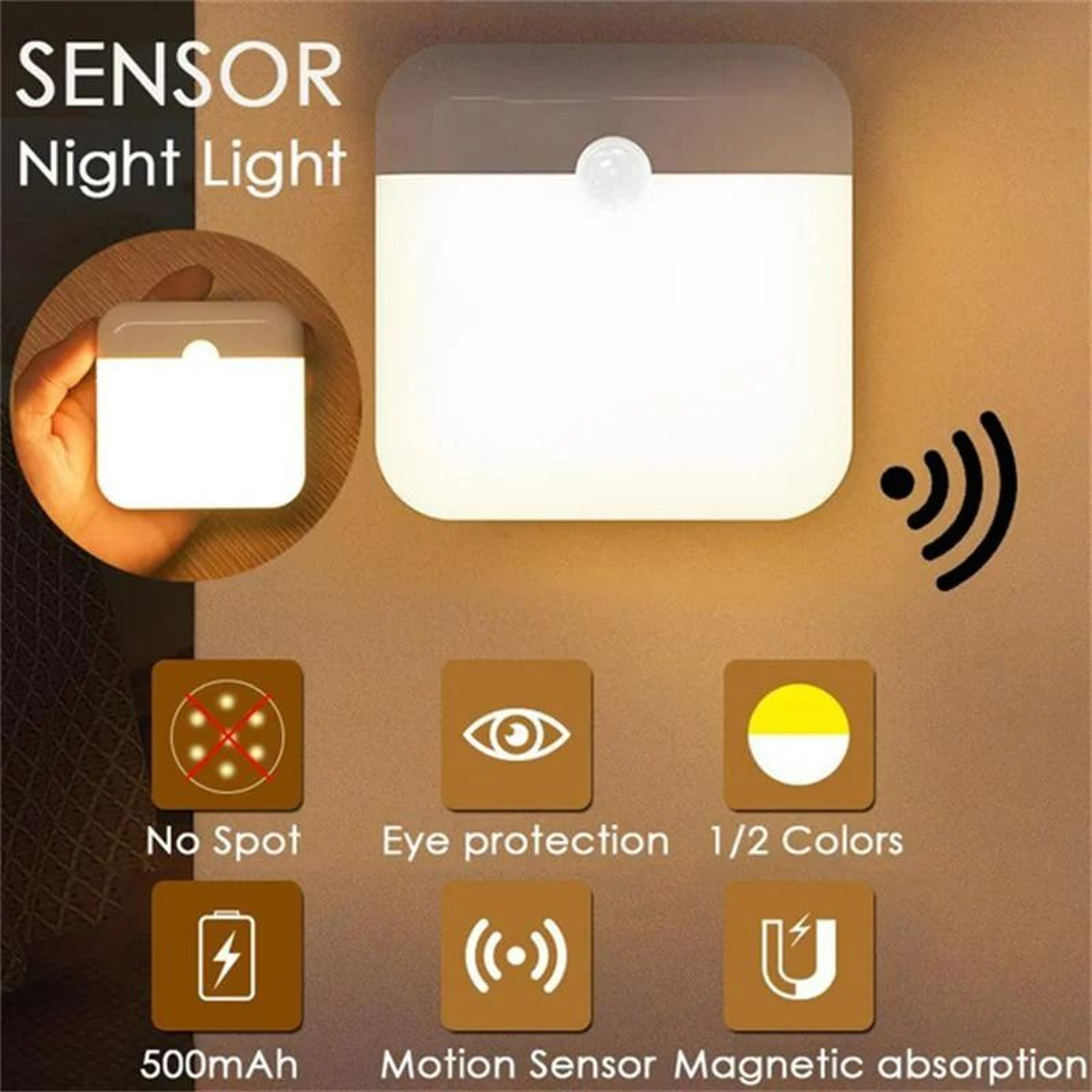 Motion Sensor LED Night Light With Manual Switch 1