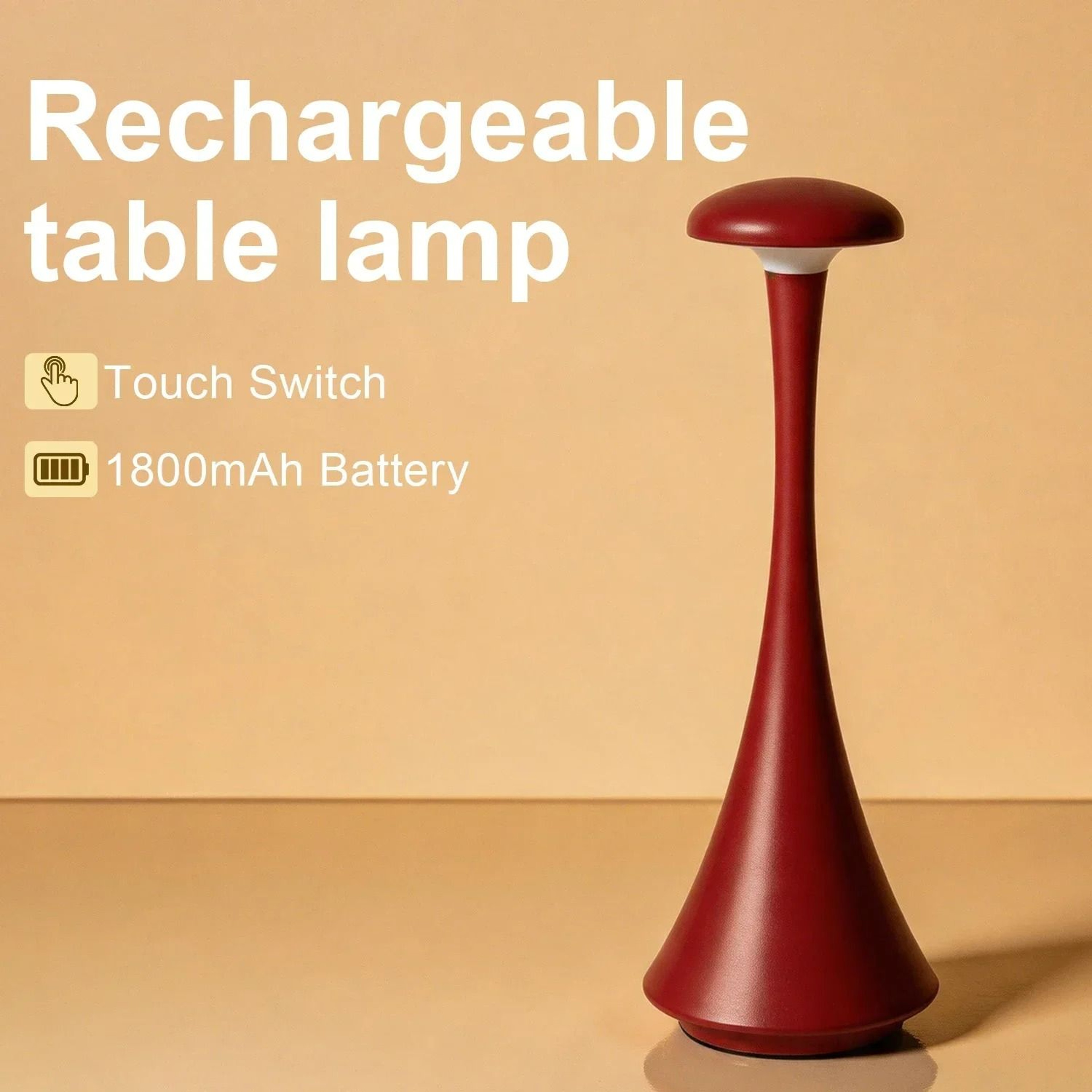 Modern Mushroom Rechargeable Wireless Touch Table Lamp 4