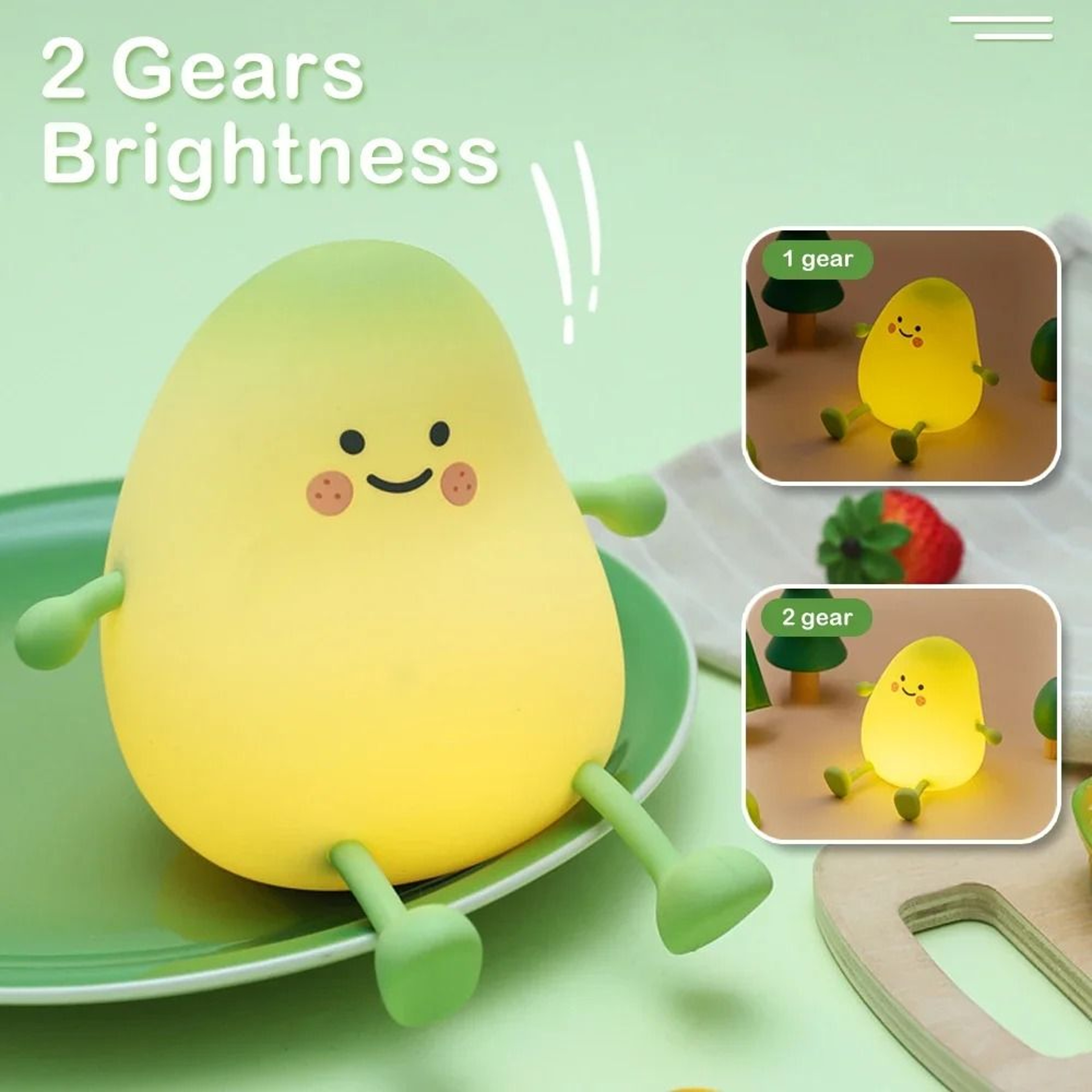 Kawaii PearShaped Silicone LED Night Light 5