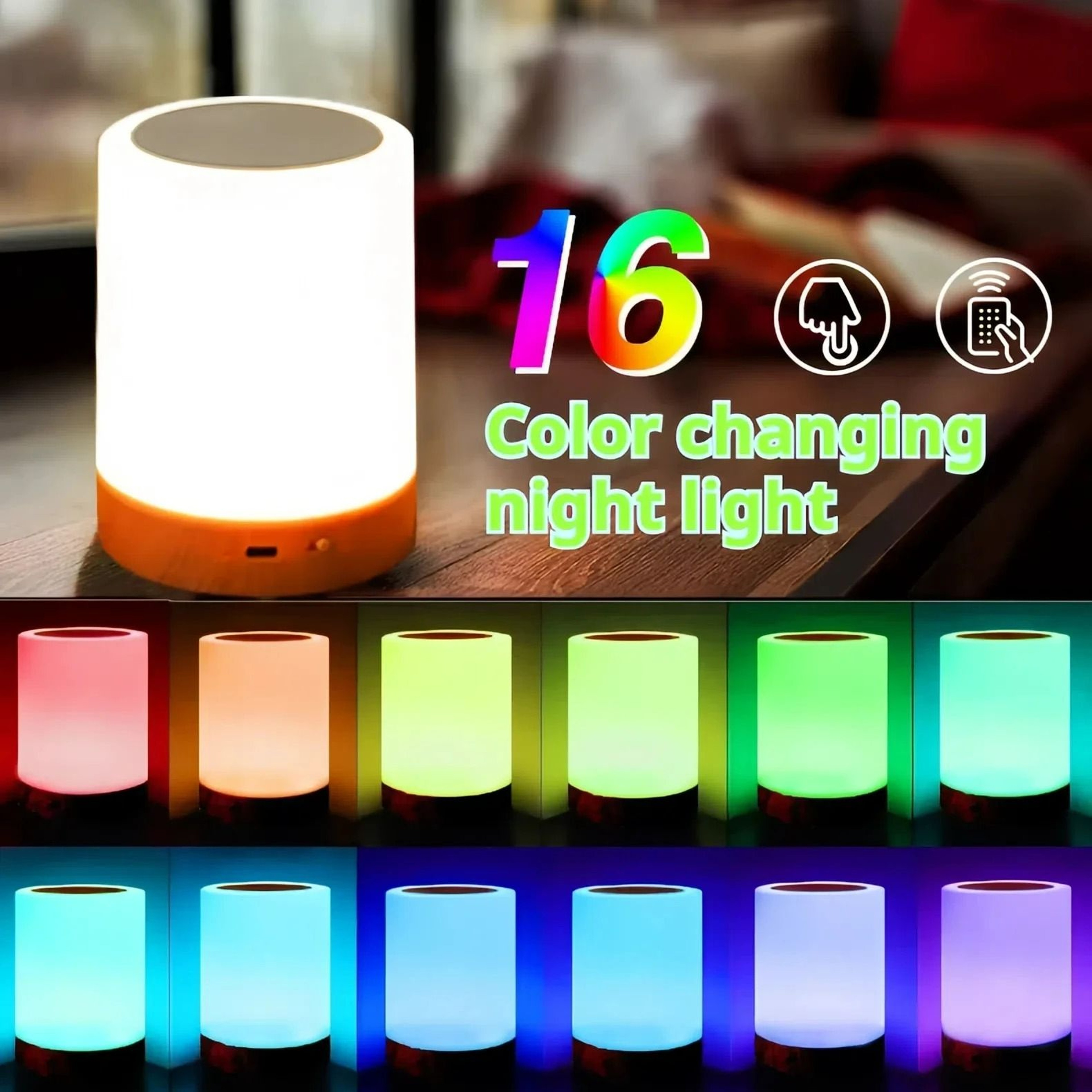 Smart Touch RGB LED Bedside Table Lamp 4