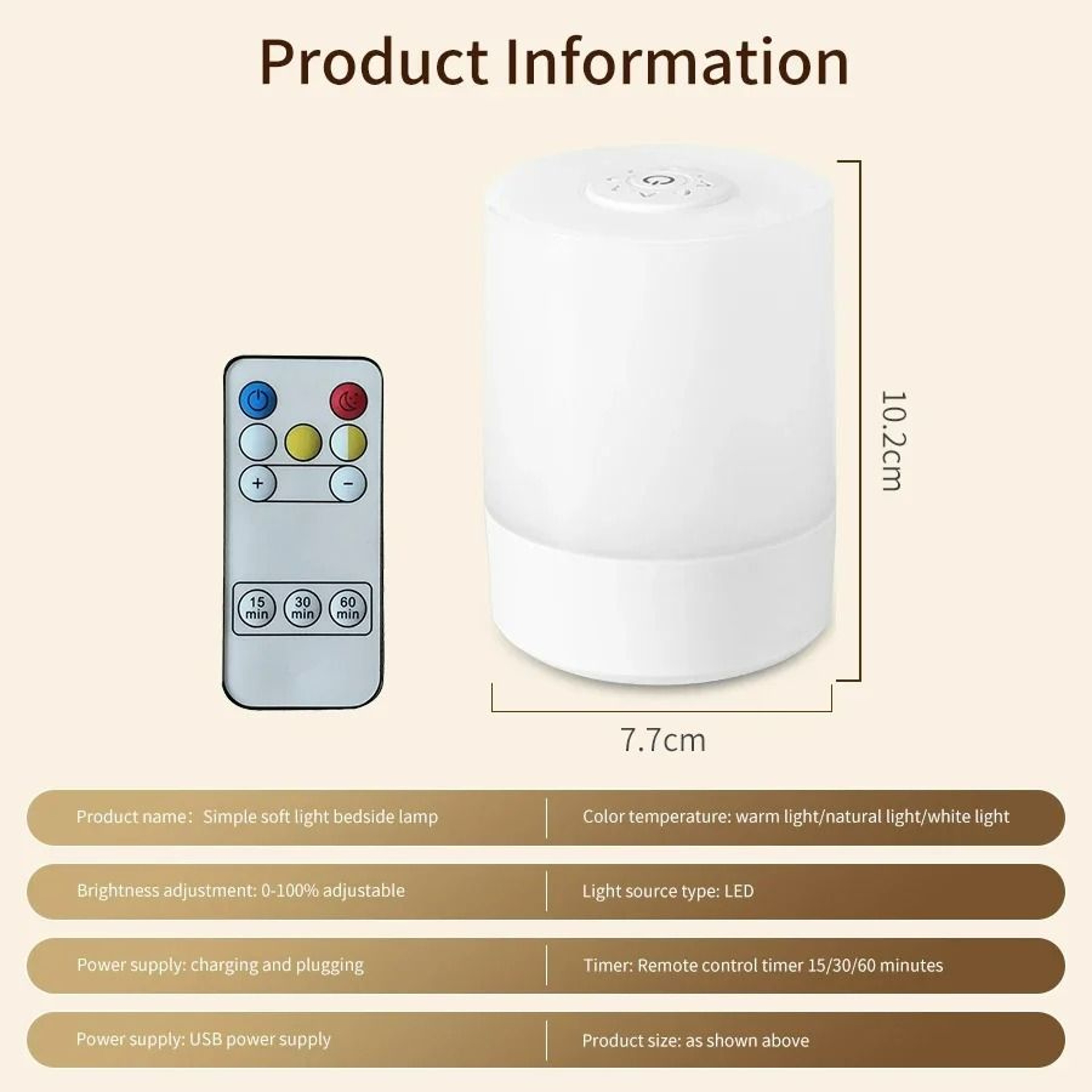 Touch LED Bedside Night Light With Remote  Timer 7