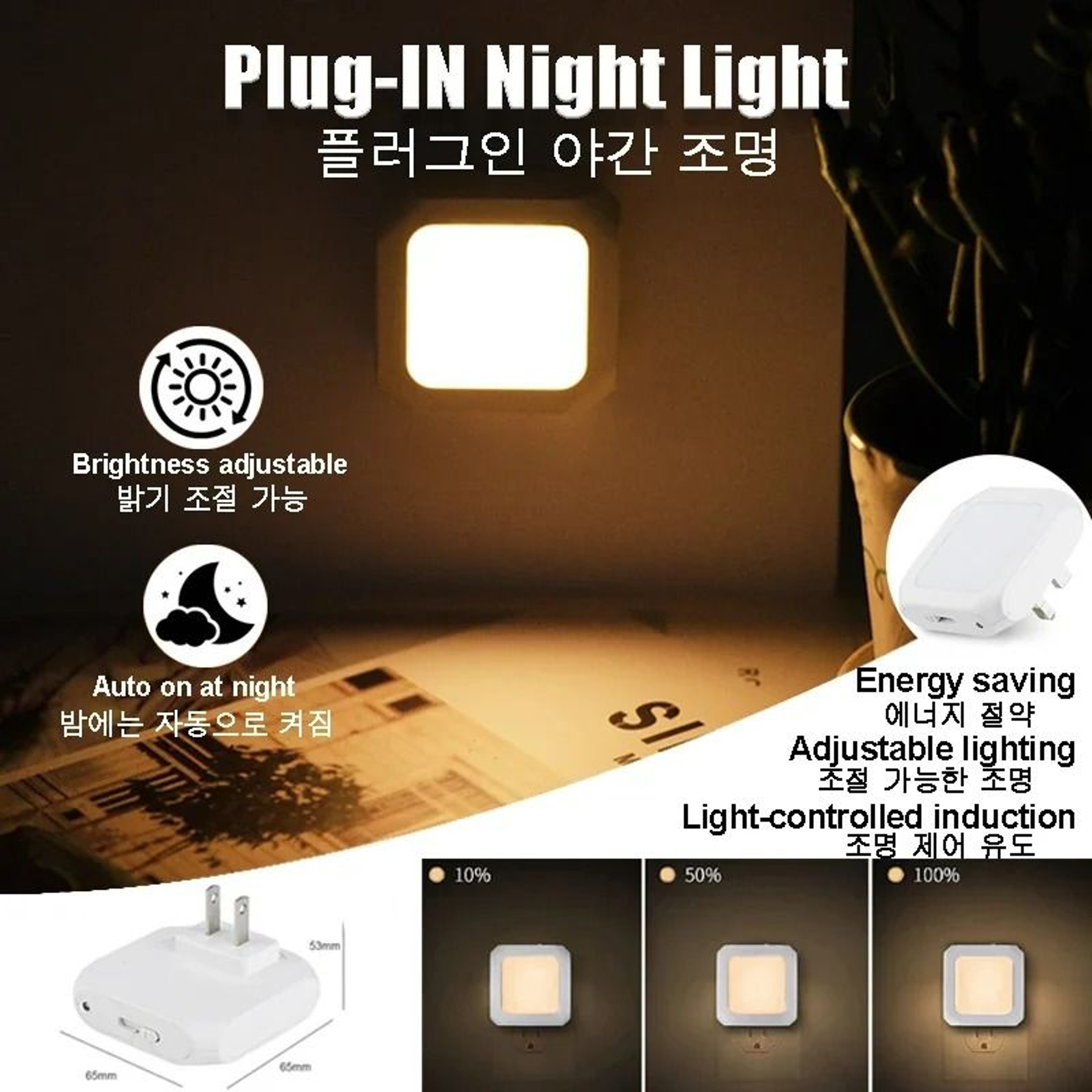 Mini Square PlugIn LED Night Light 1
