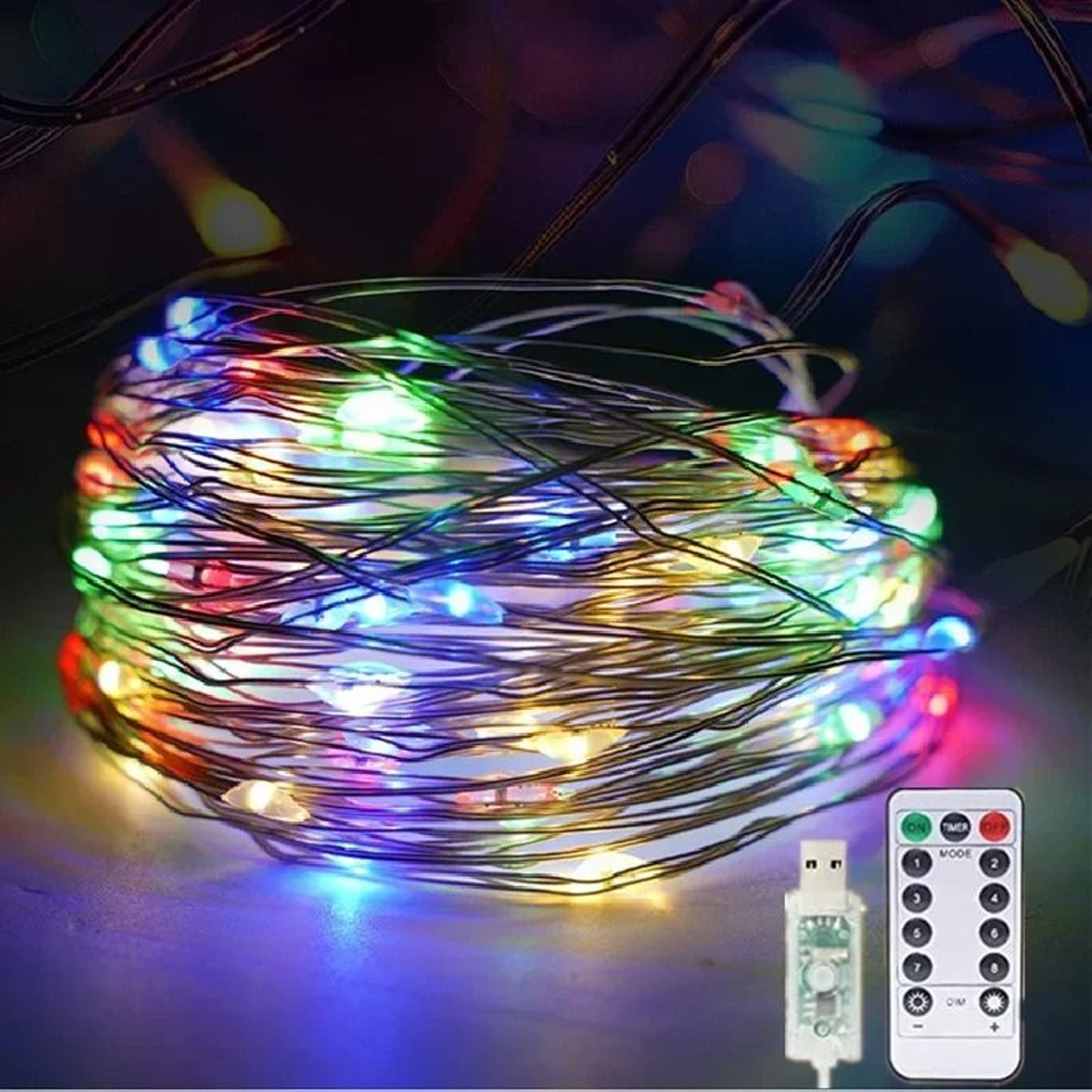 USB 8Mode RemoteControl LED Christmas String Lights 2