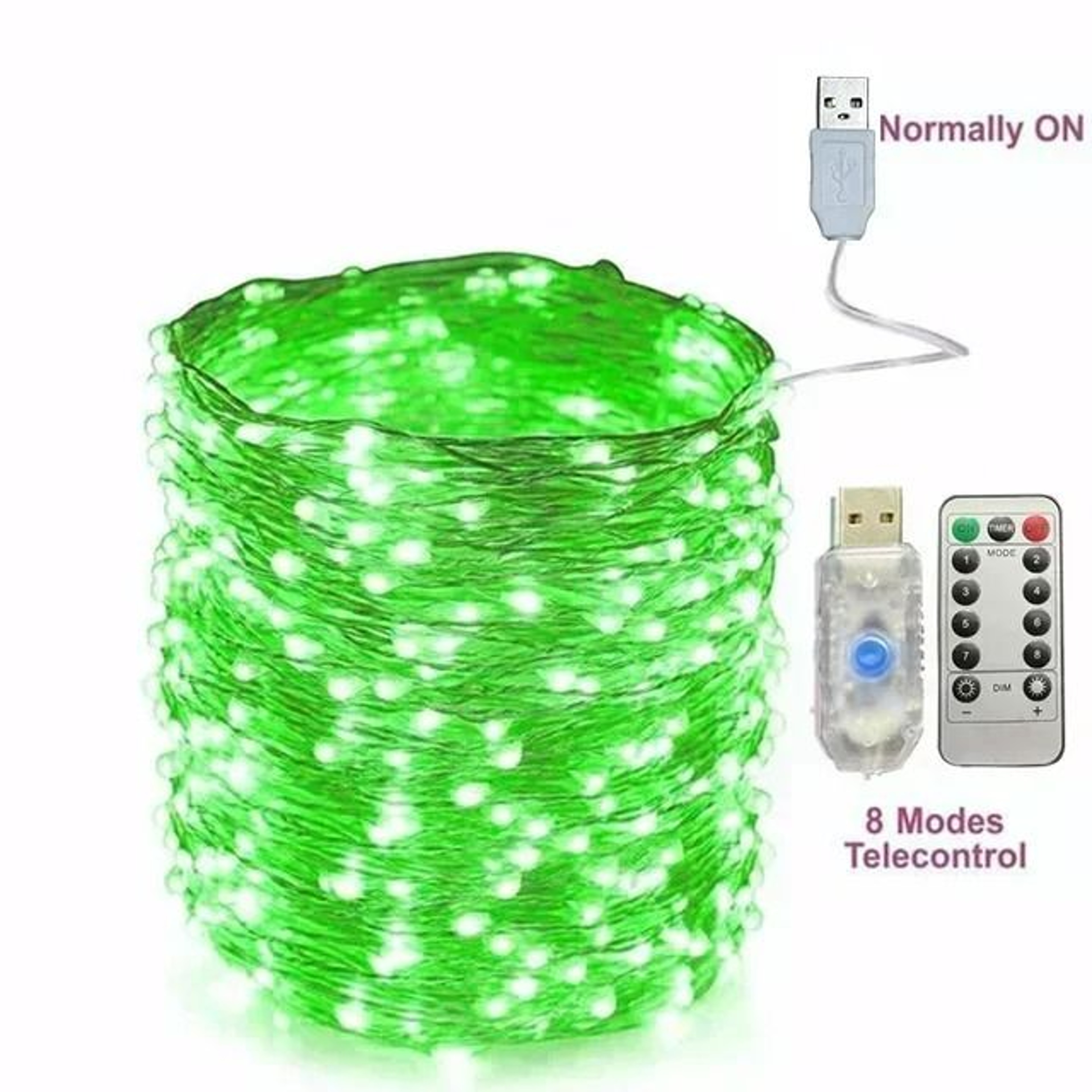 USB 8Mode RemoteControl LED Christmas String Lights 5