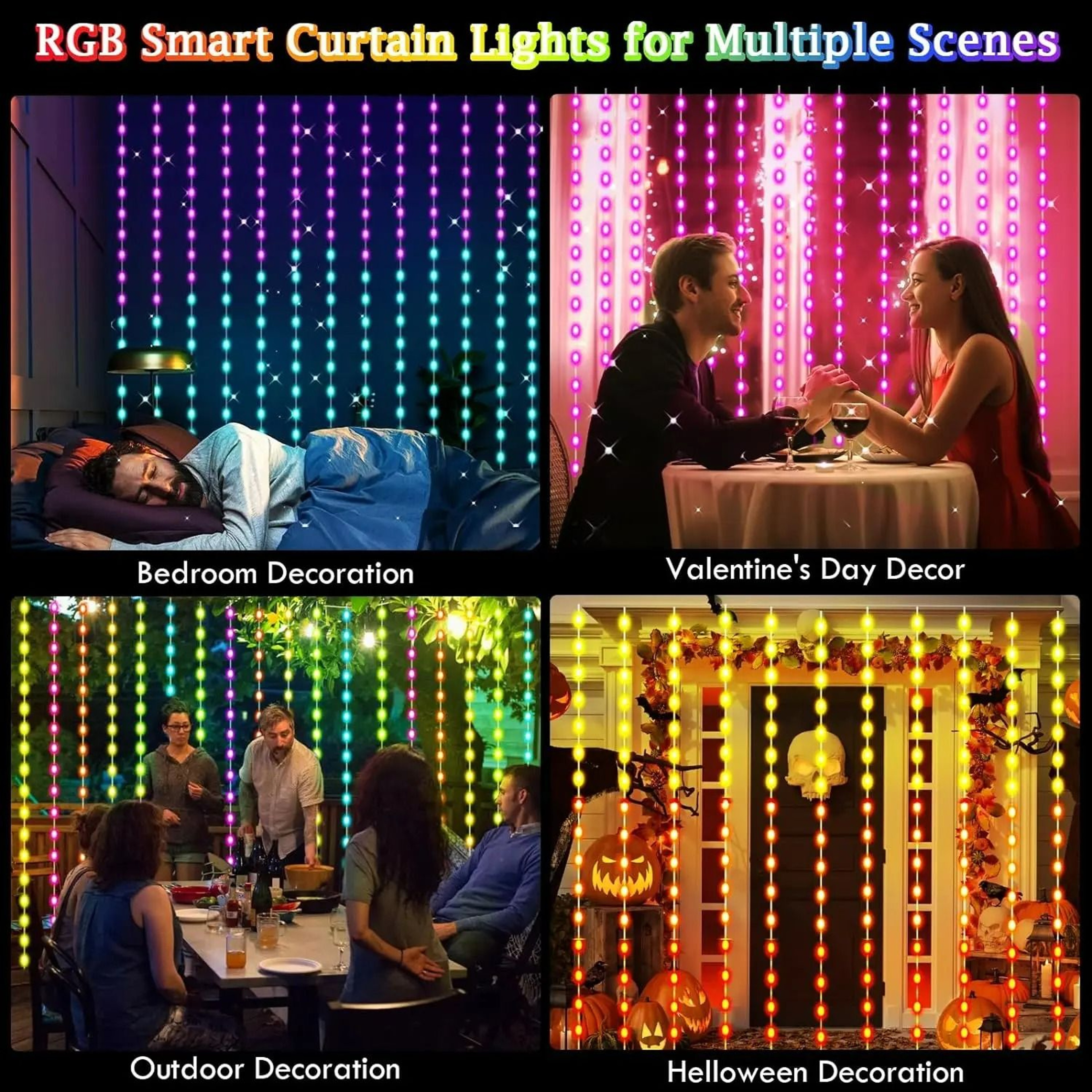 RGB Smart AppControlled LED Curtain String Lights 6
