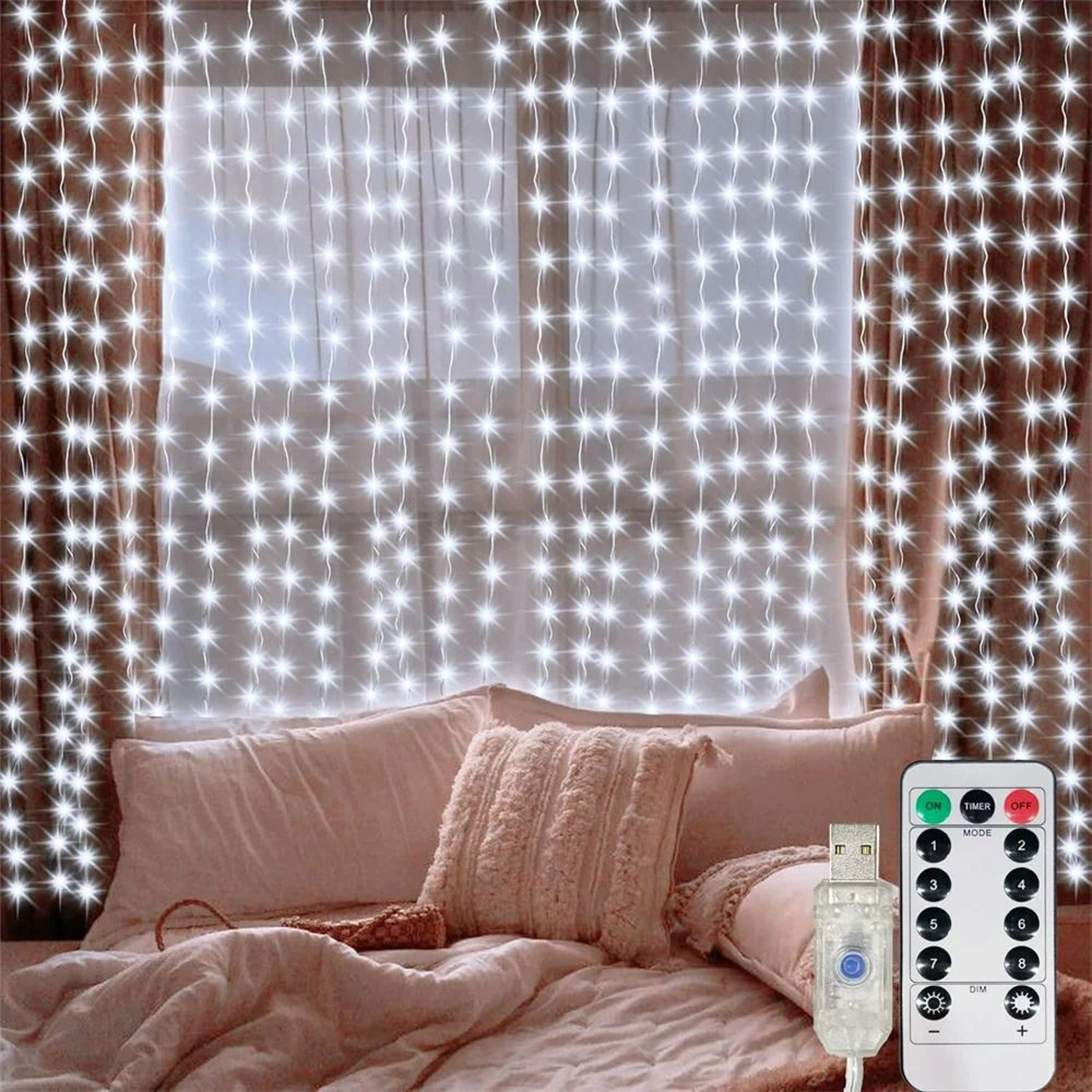 Professional USB LED Curtain Lights Remote Control Hanging Garland Lights 1