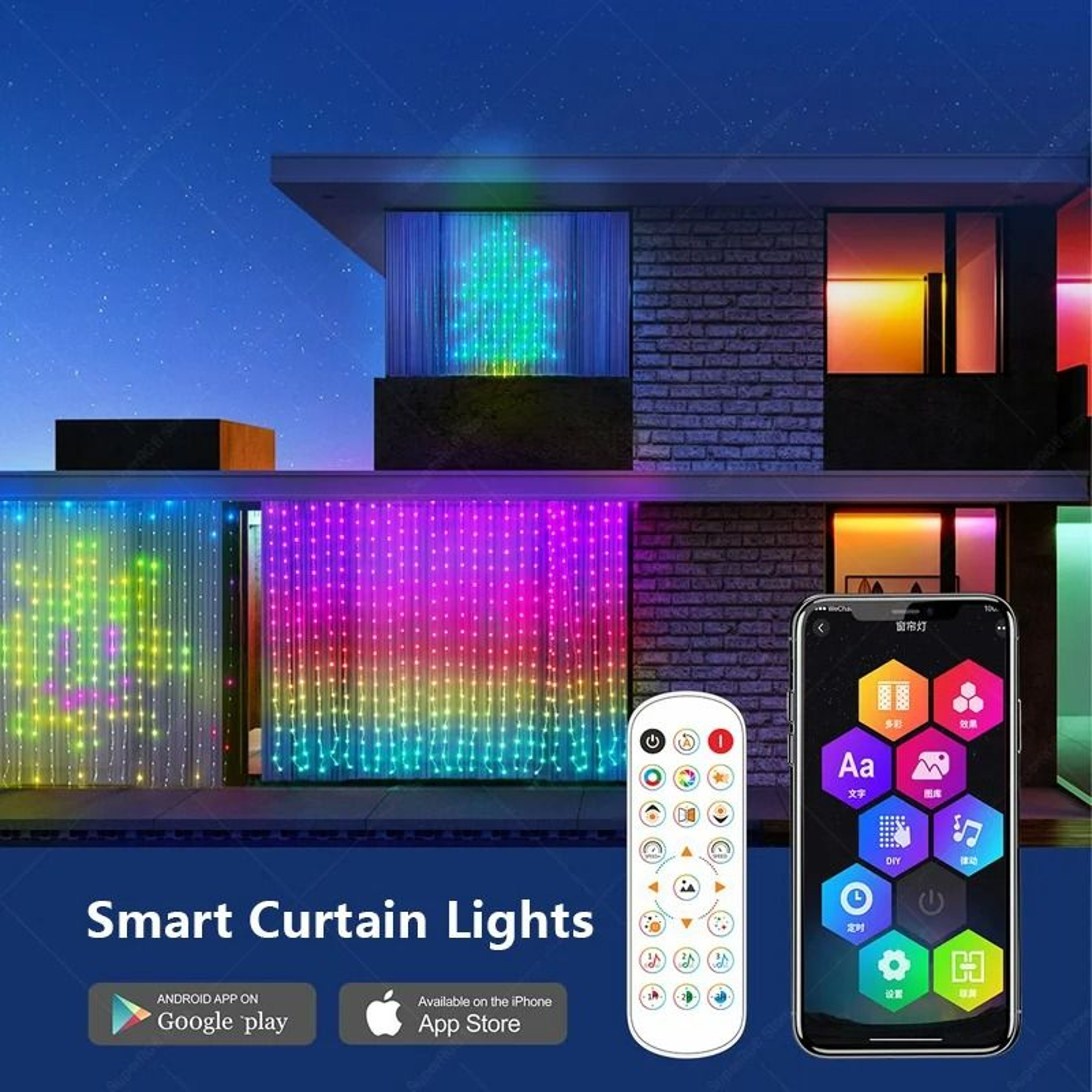 Smart App Control Music Sync LED Curtain Lights 2