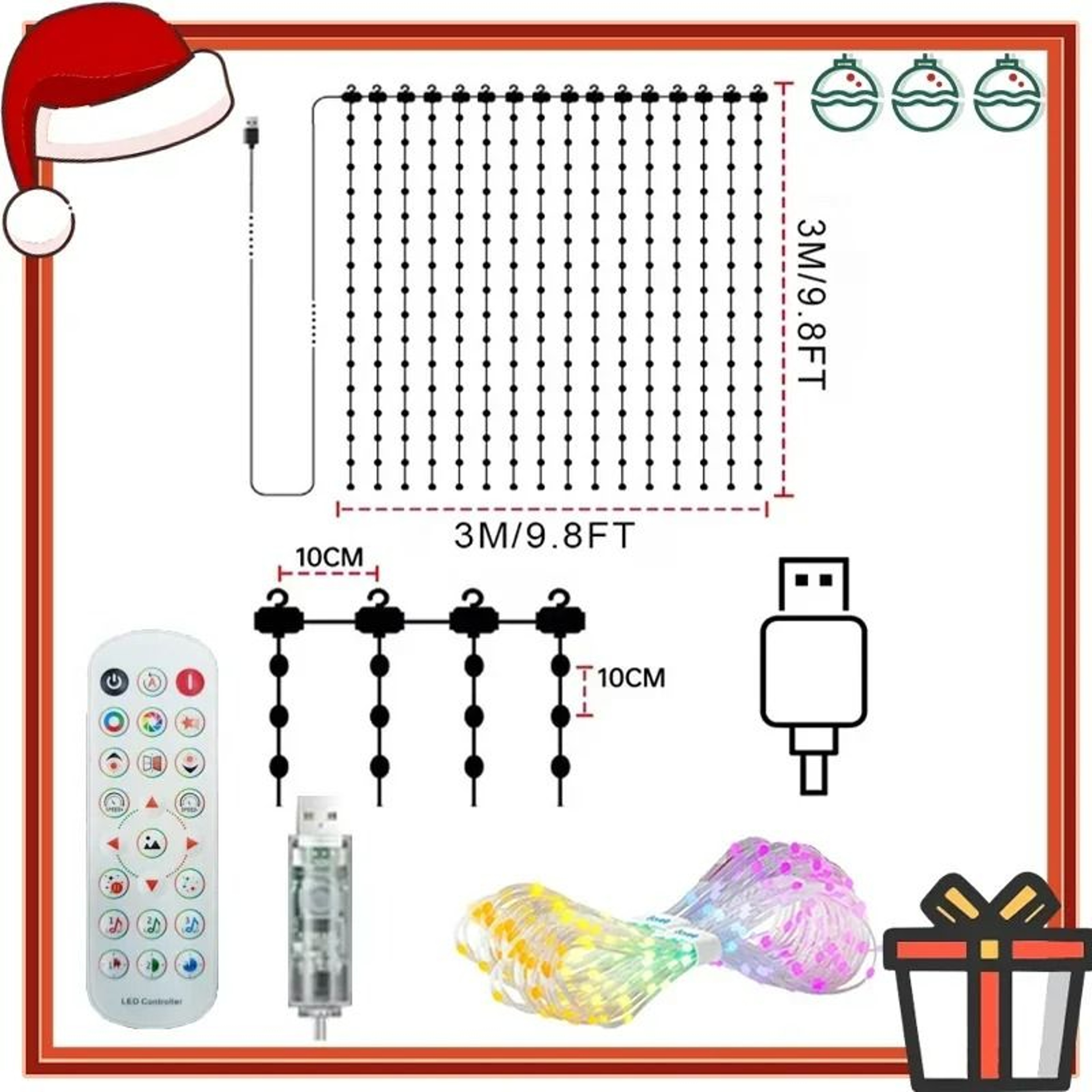 Smart DIY LED Curtain Lights App Remote Control String Lights 11