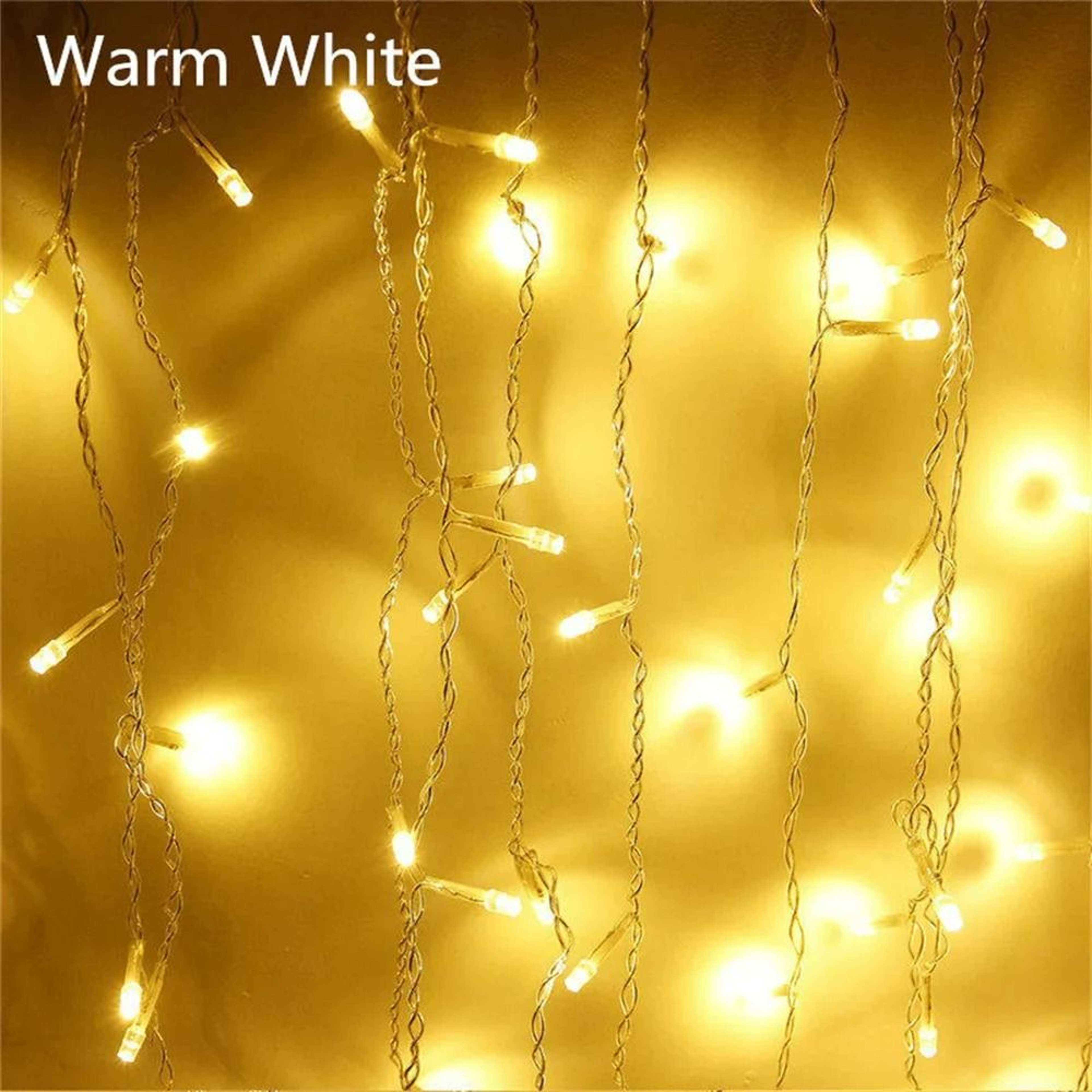 LED Waterfall Icicle Curtain Lights Outdoor Eaves String Lights 8