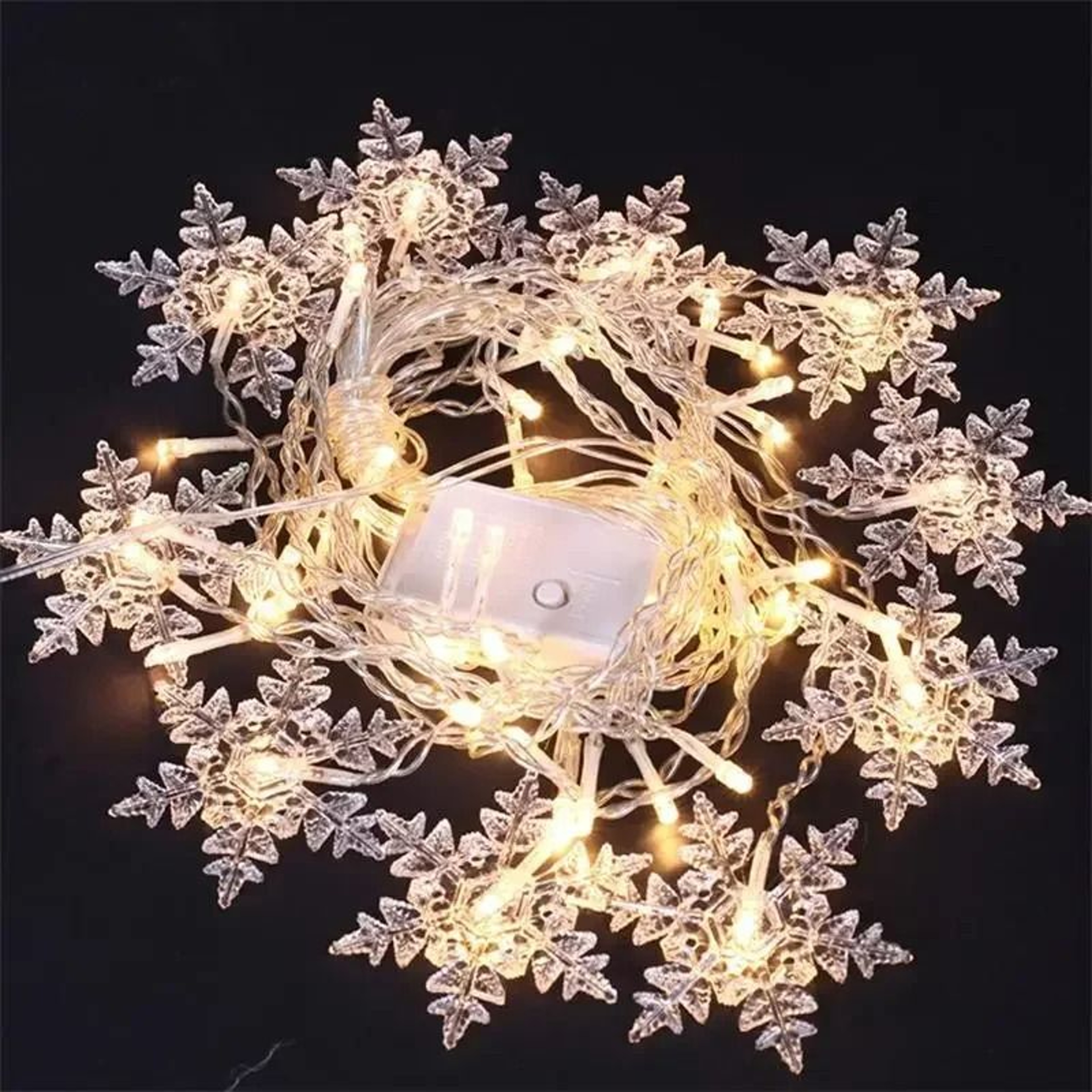 LED Snowflake Curtain String Lights Hanging Window Icicle Lights 4
