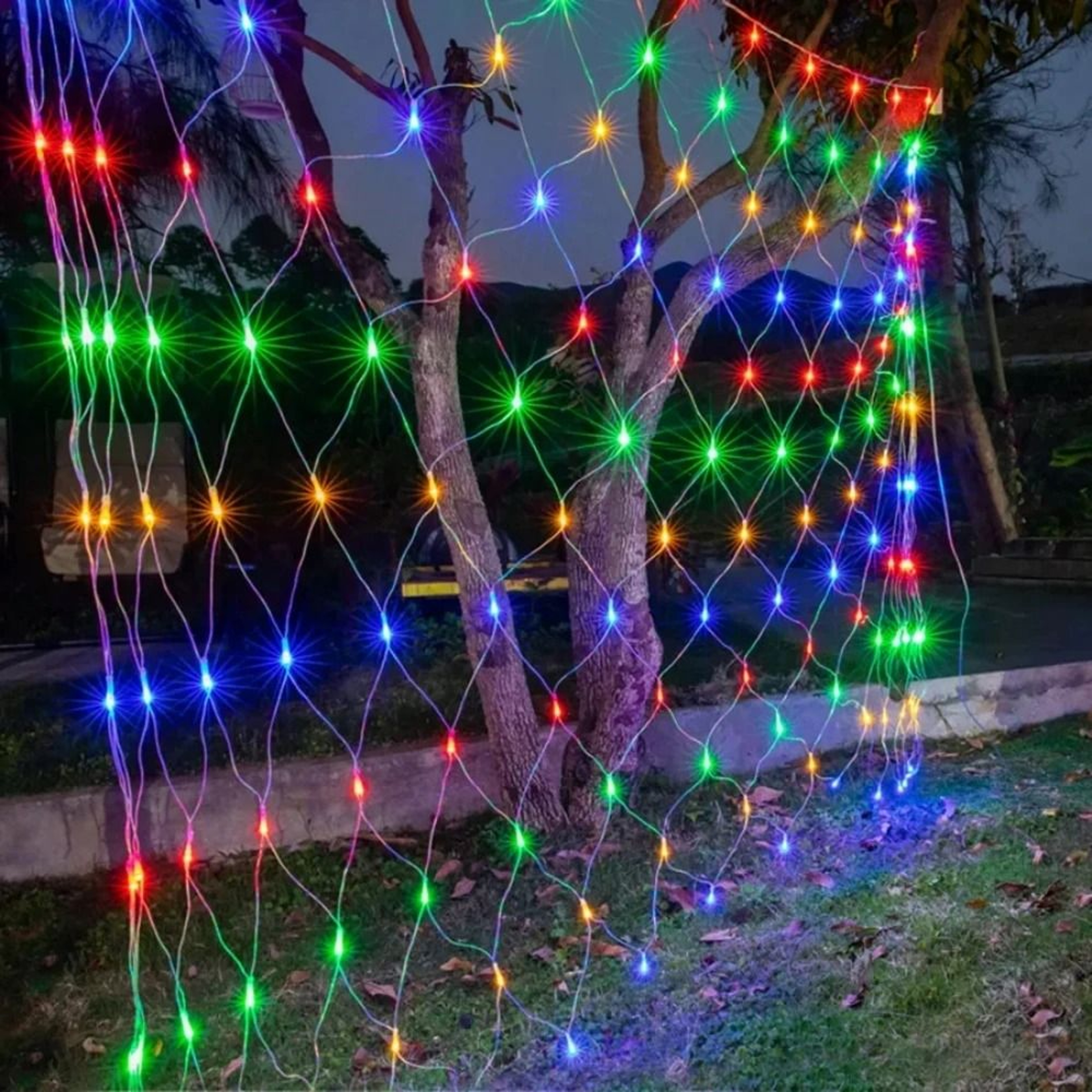 Outdoor LED Net Mesh Fairy String Lights PlugIn Eaves Garden Lights 2
