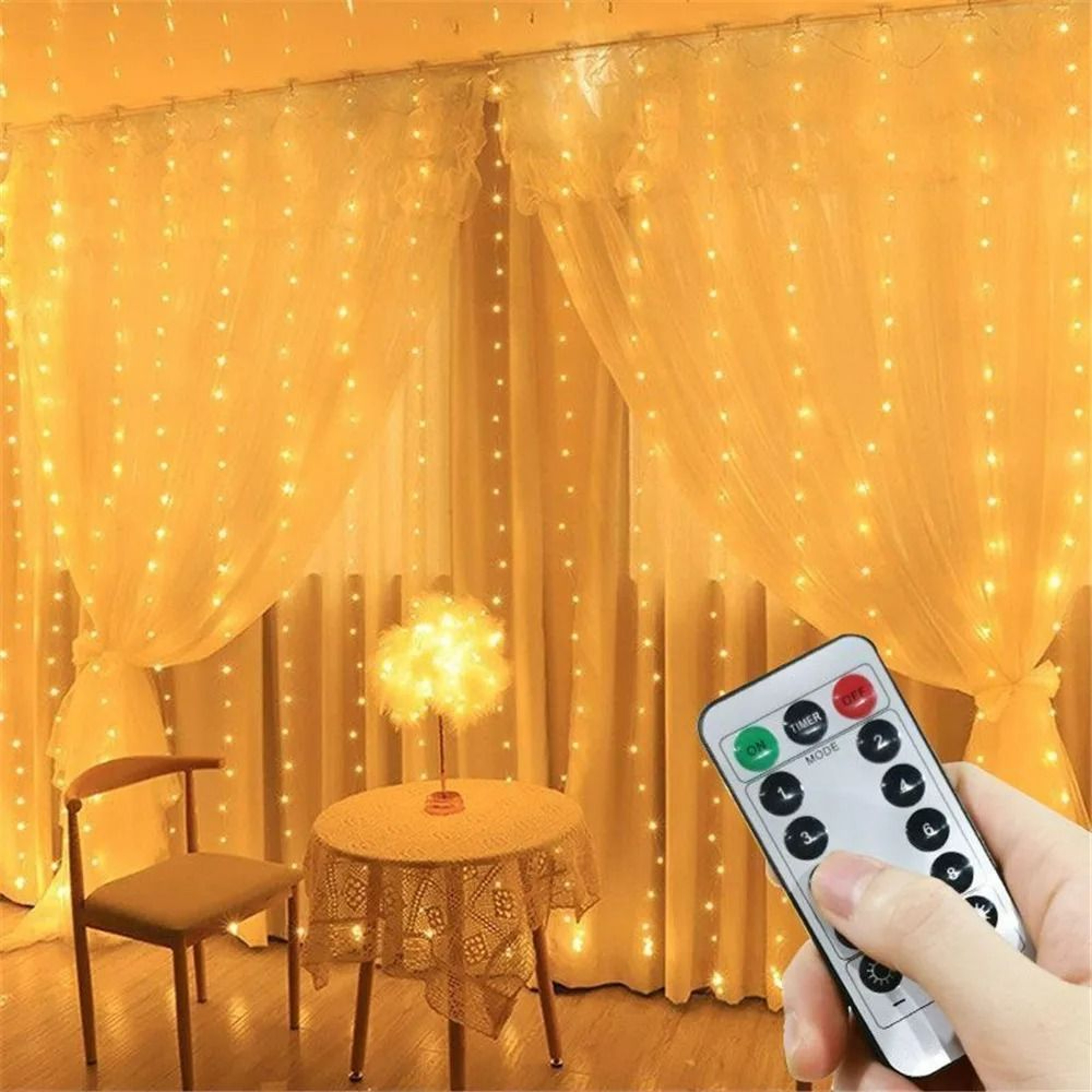Aurora Cascade USB Wall Grid Hanging LED String Lights 8