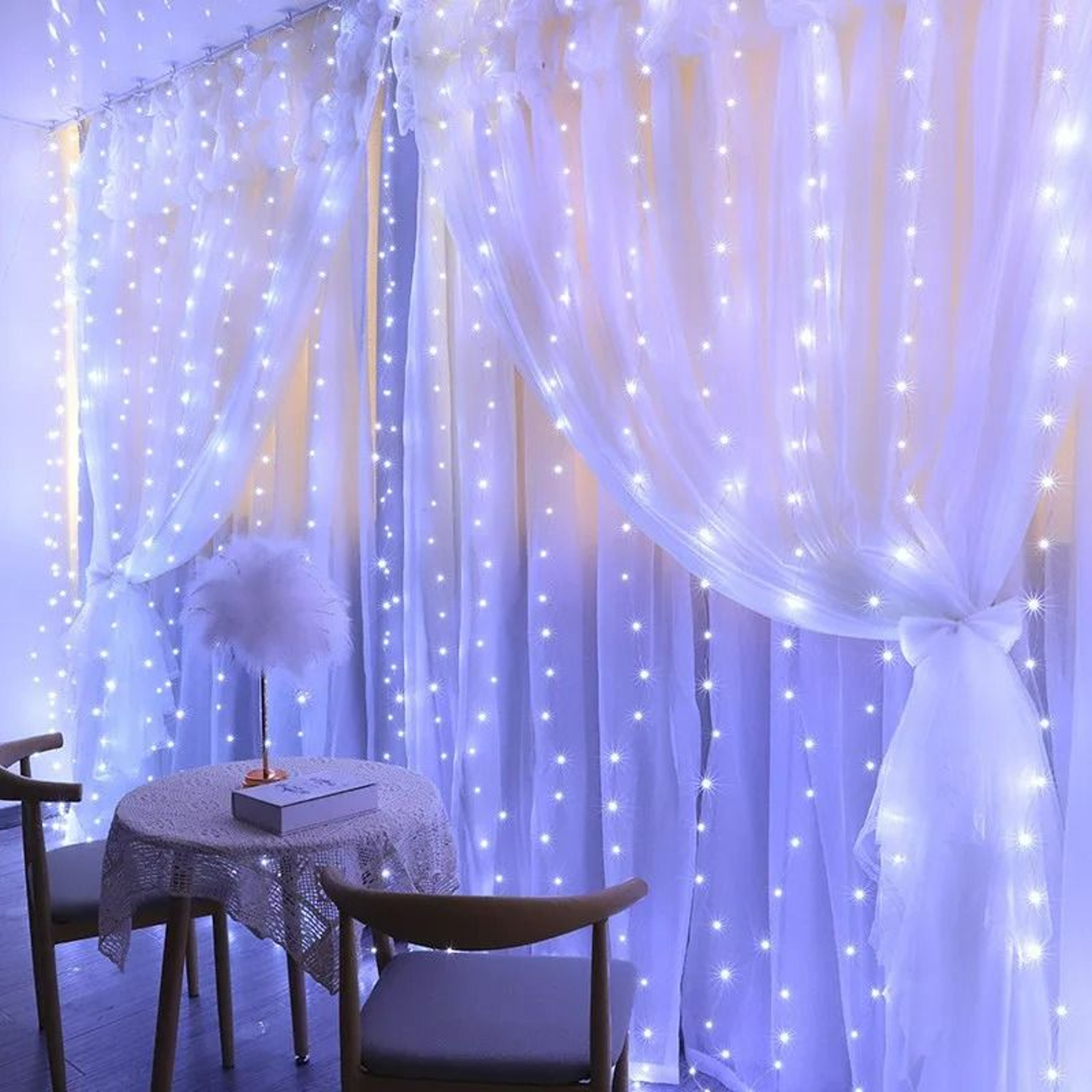 Elite Ambient Cascade Wave Wall LED Drapes Remote Control 0