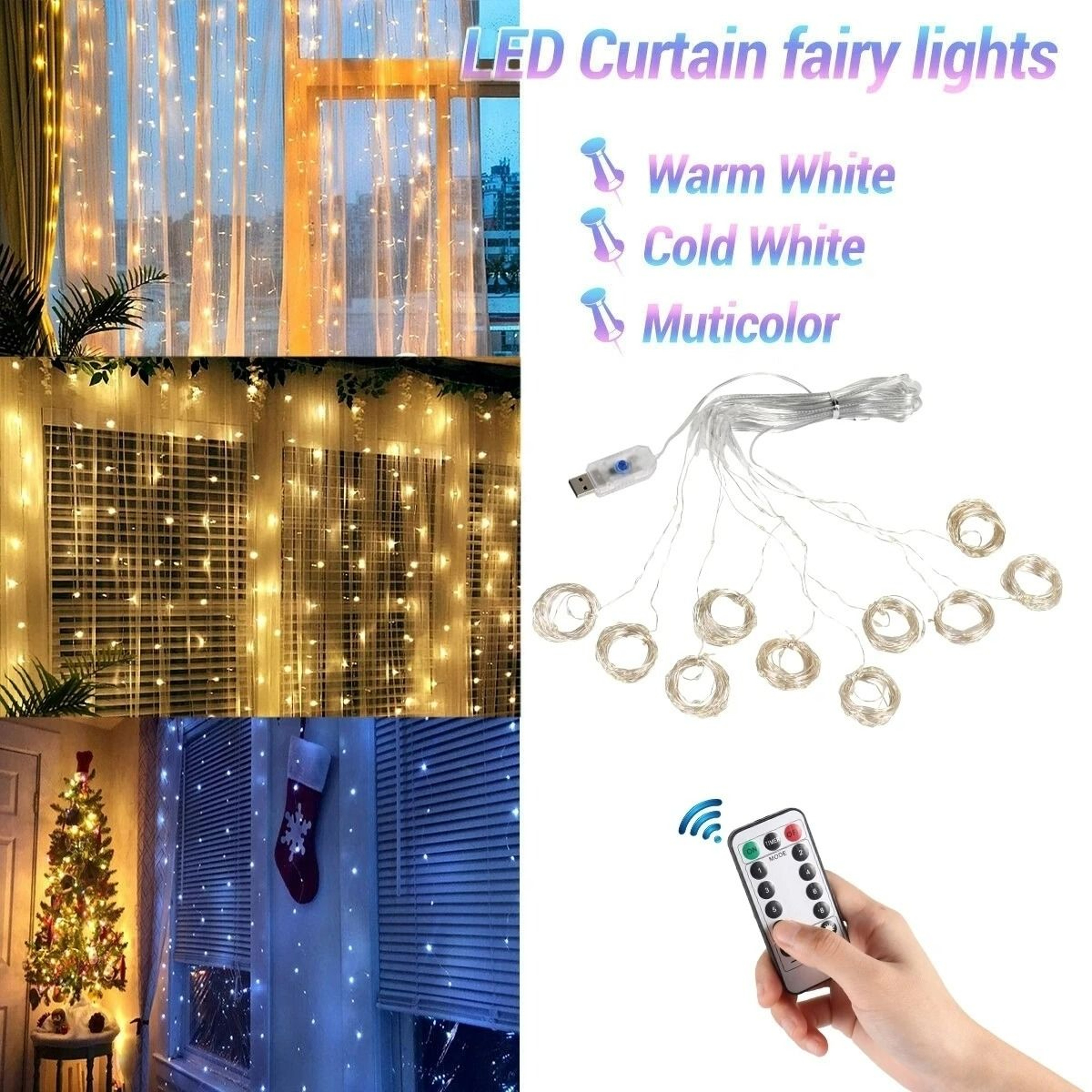 Window Glow Grid USB Hanging LED Tapestry Lights 3