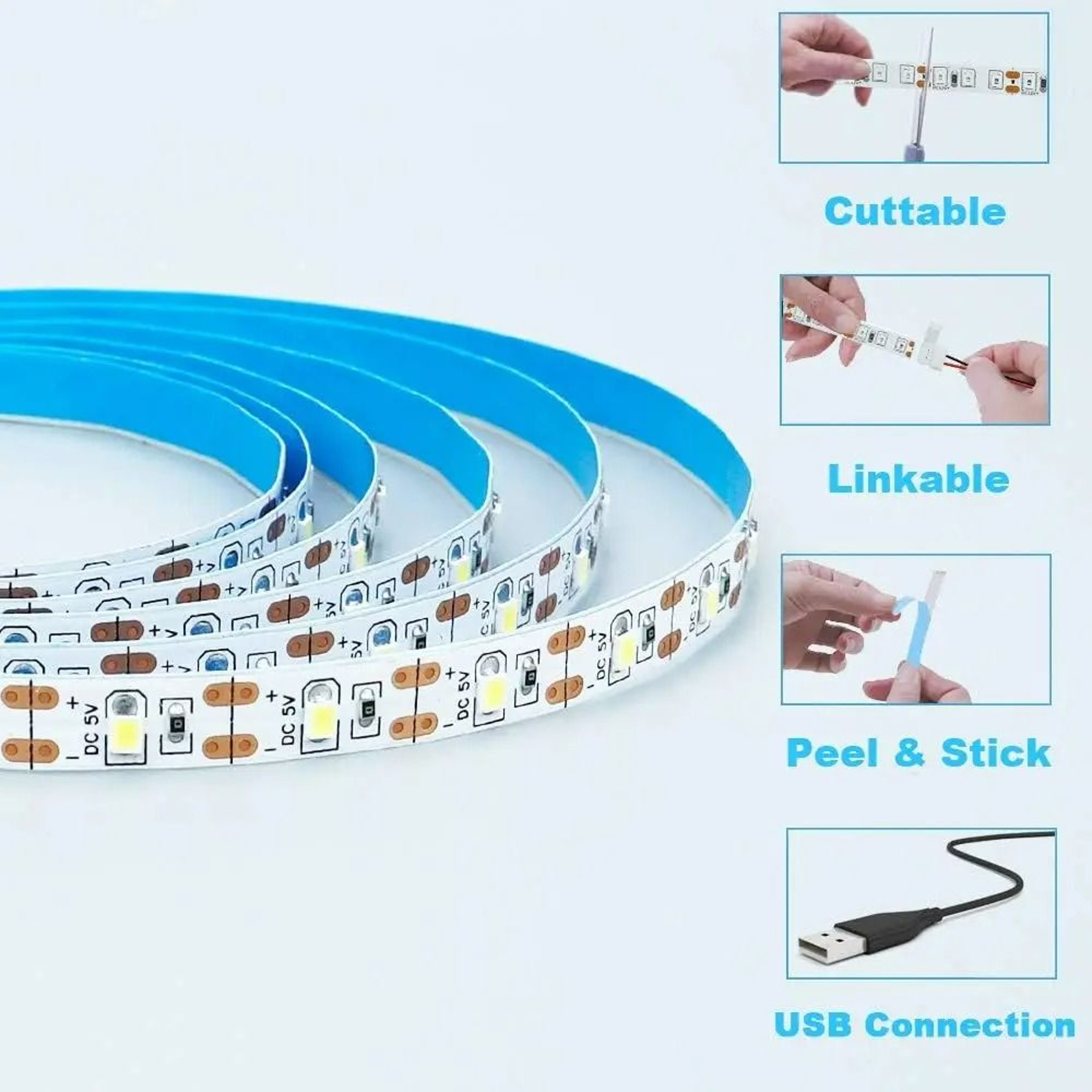 USB 5V 2835 LED Strip Light 2