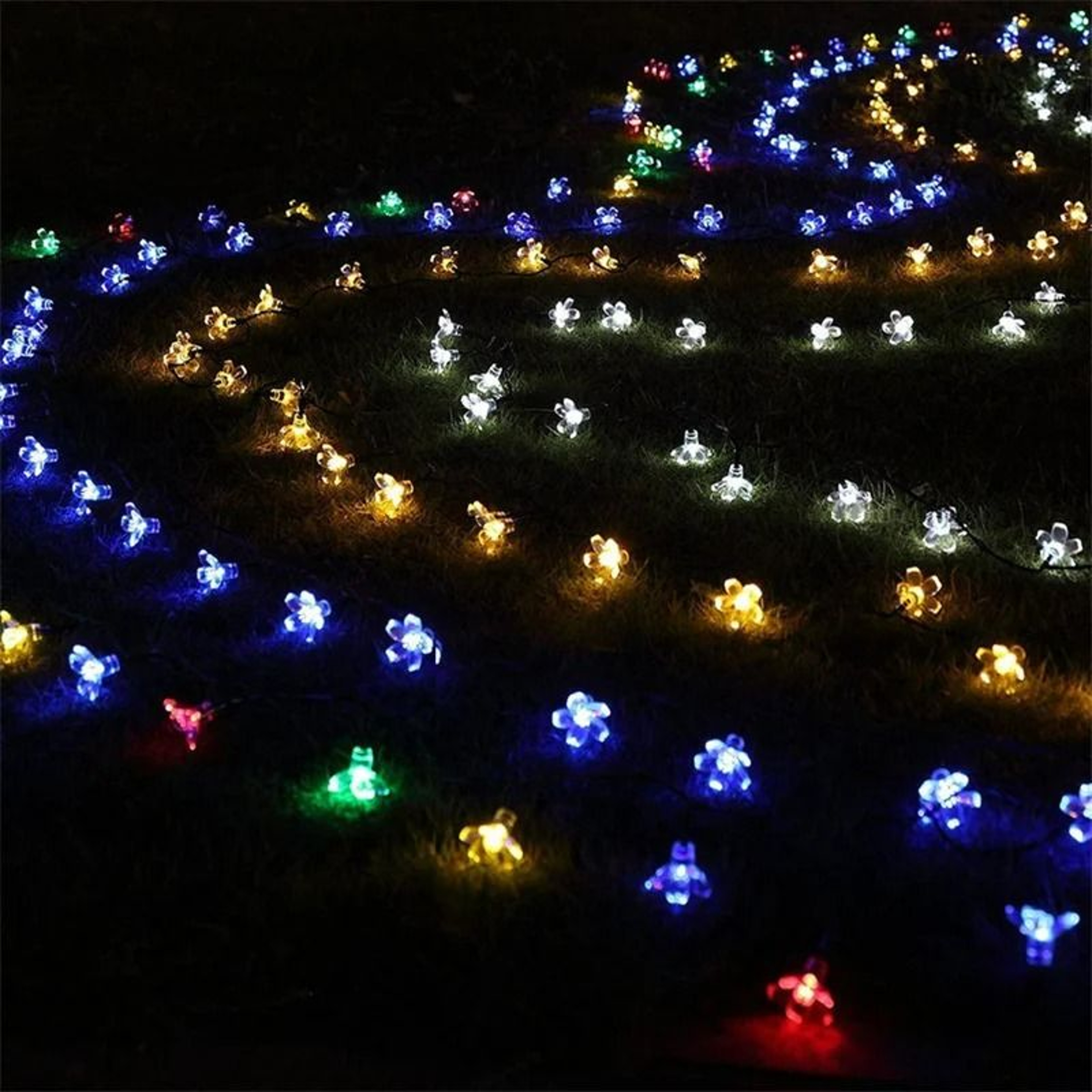 Outdoor Solar Cherry Blossom LED String Lights 3