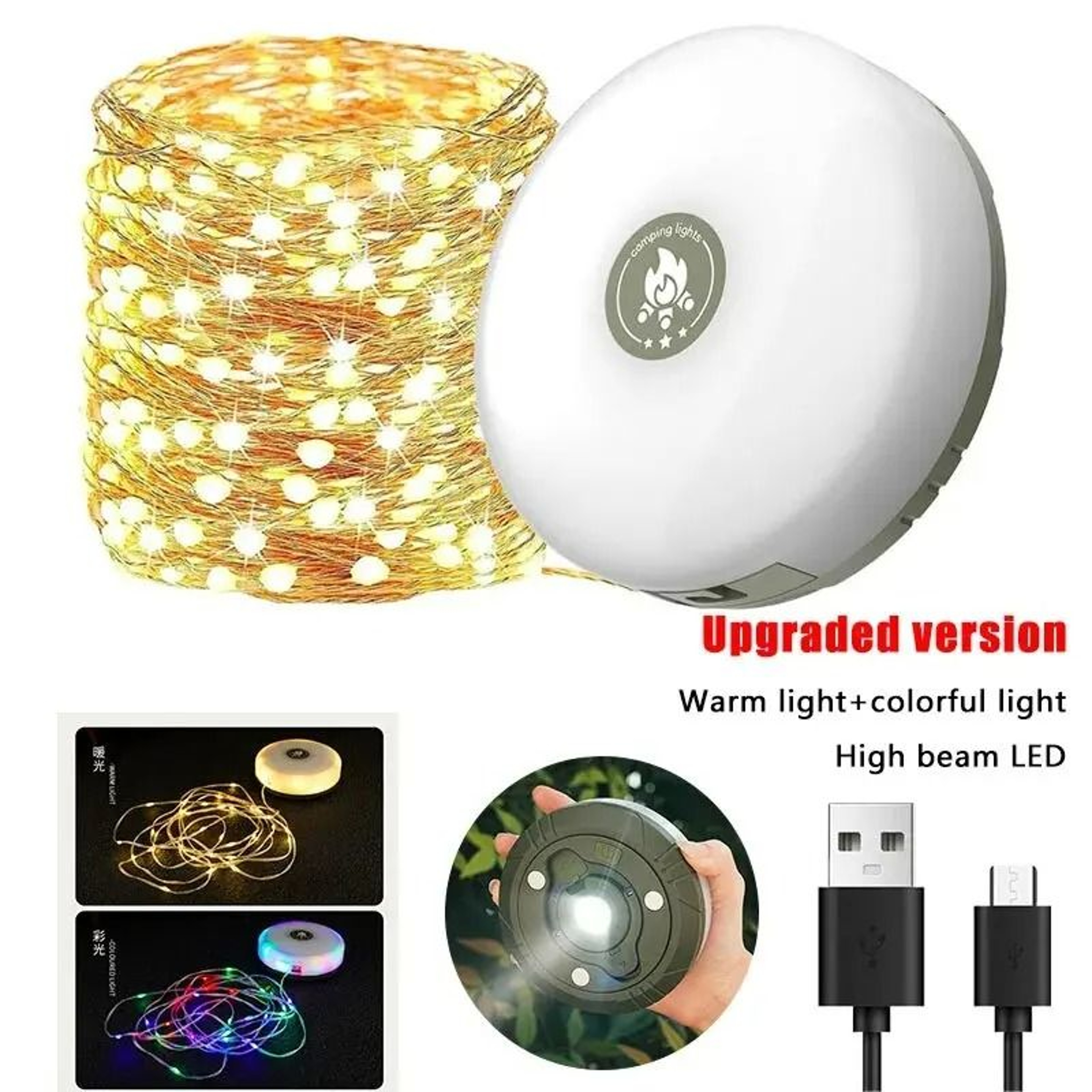 4in1 Retractable Reel LED Camping  Tent Light 8