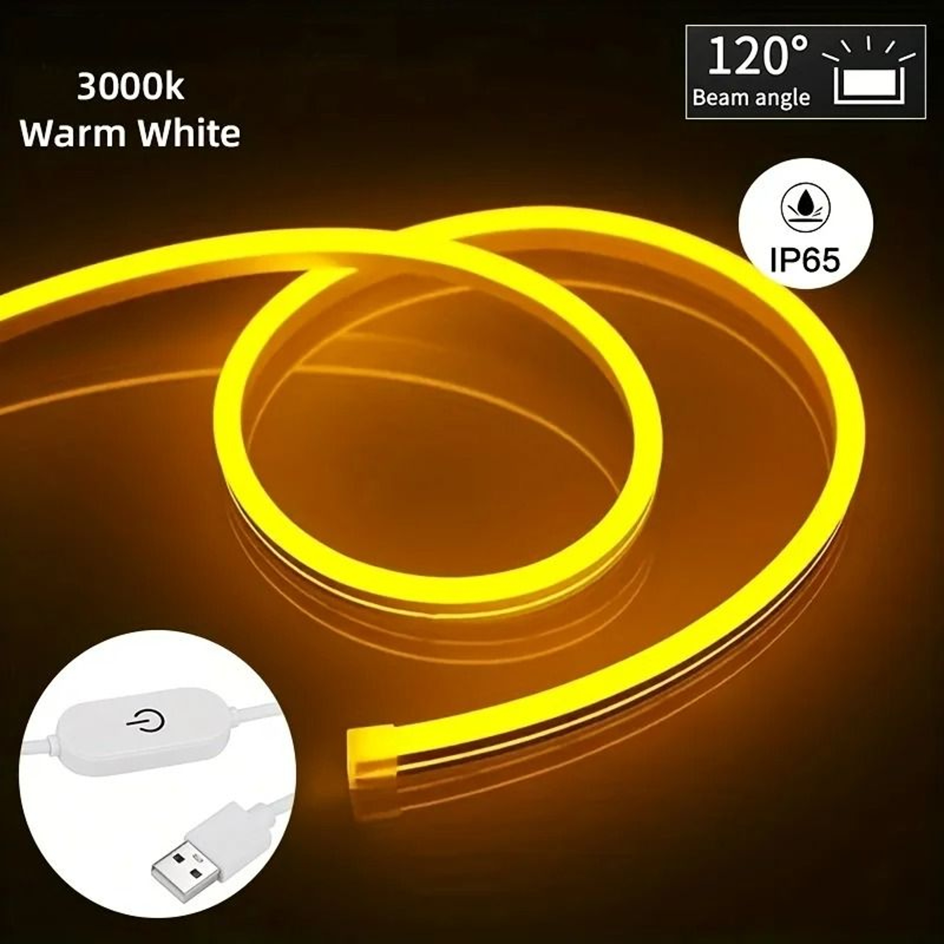 5V USB TouchDimmable Flexible LED Neon Rope Light 8