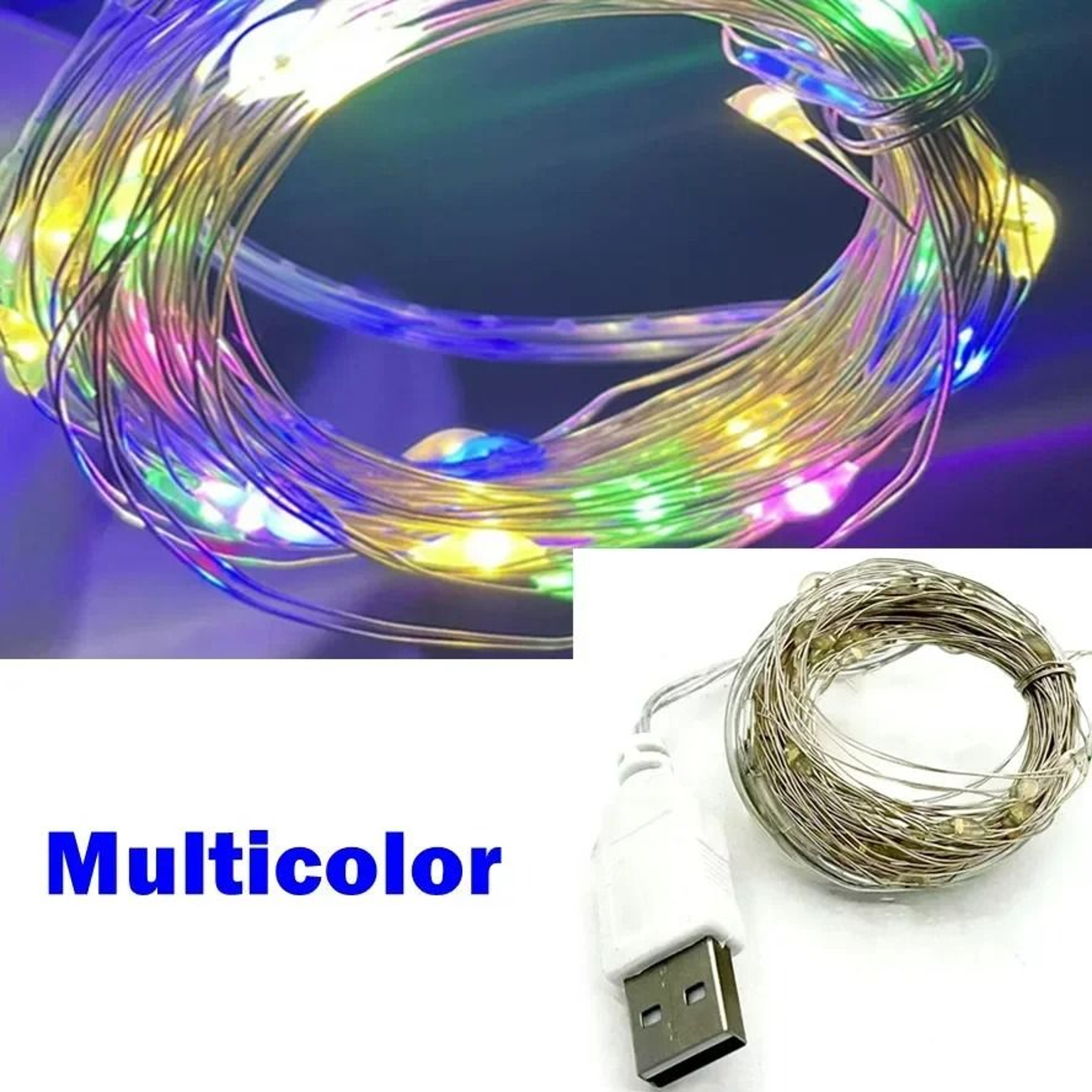 USB Copper Wire Outdoor LED Fairy String Lights 8