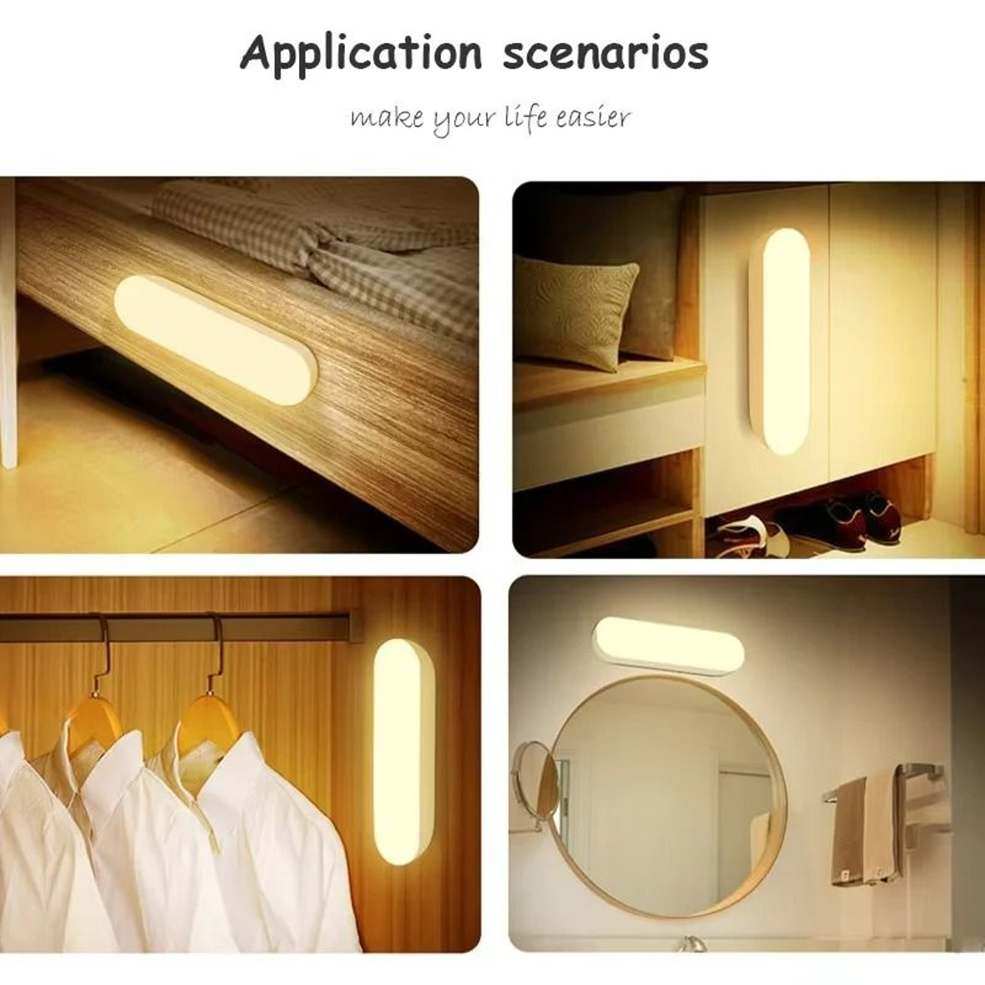 USB Rechargeable Magnetic Motion Sensor LED Cabinet  Closet Bar Light 5