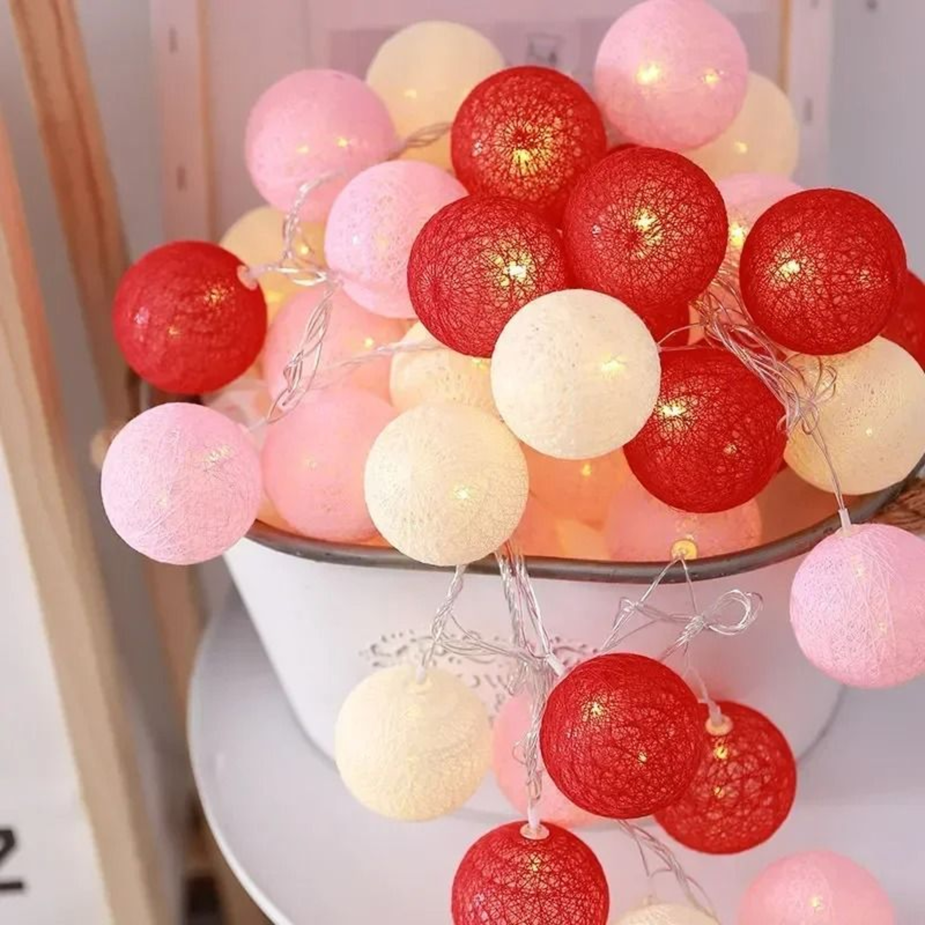 Cotton Ball LED String Fairy Lights 14