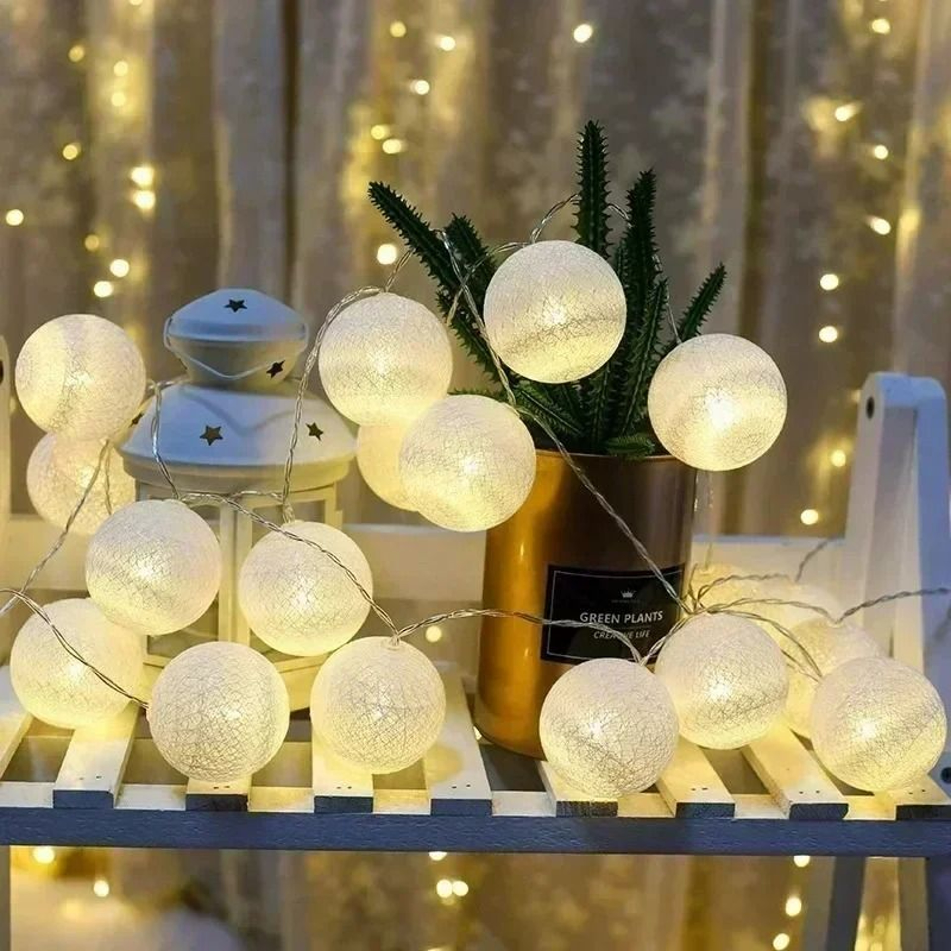 Cotton Ball LED String Fairy Lights 1