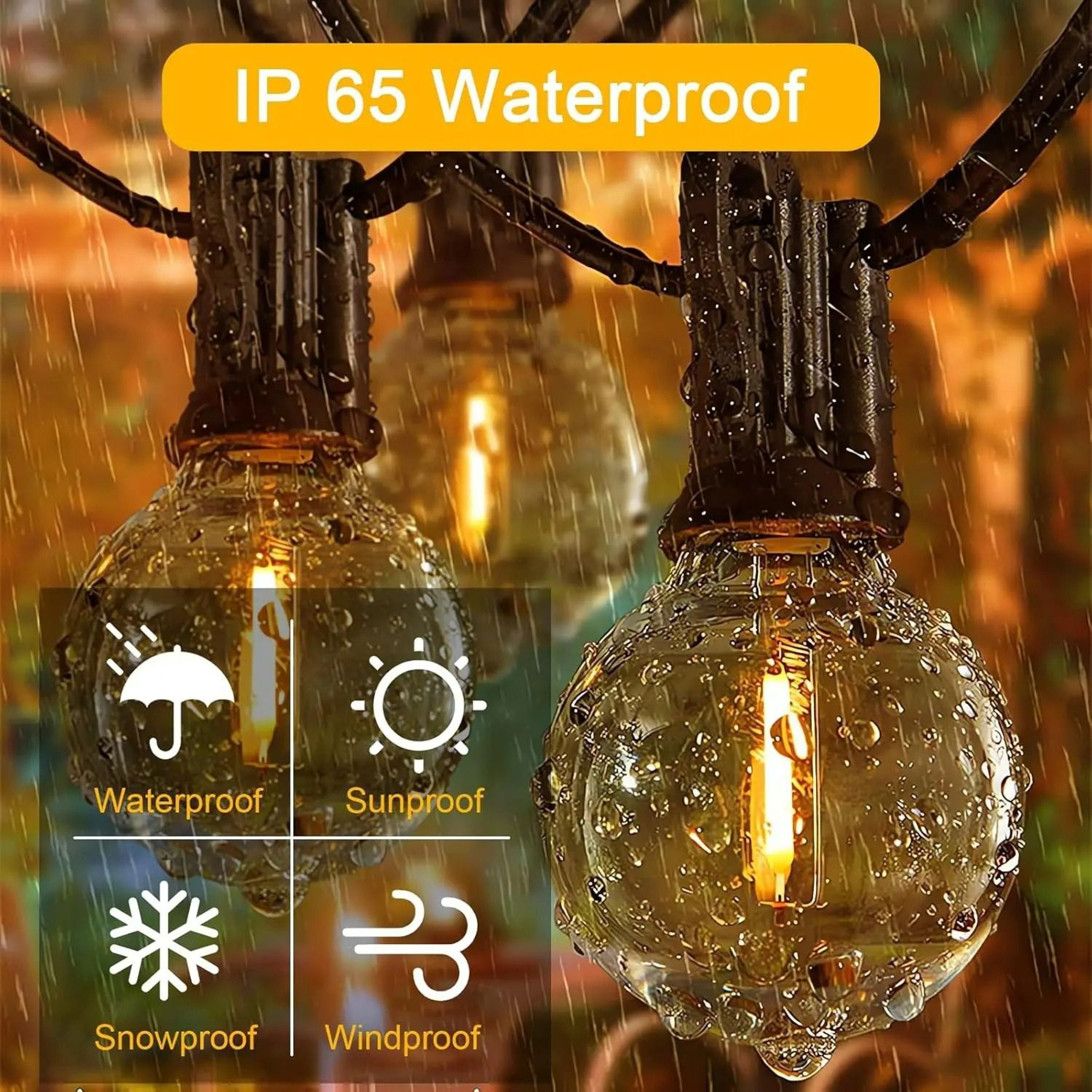 G40 Outdoor Commercial LED Globe String Lights Shatterproof 1