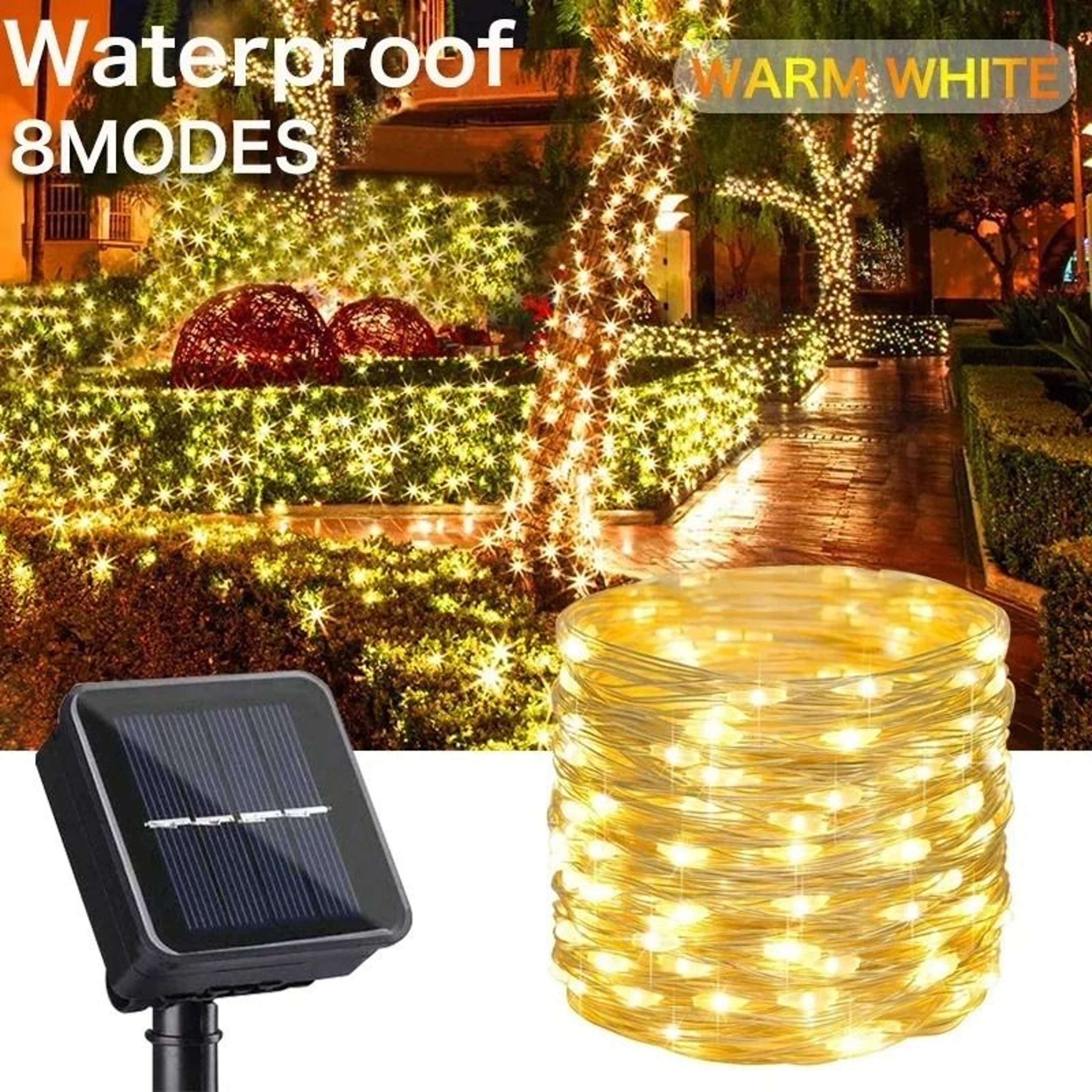 UltraLong Solar Copper Wire LED Fairy String Lights 6