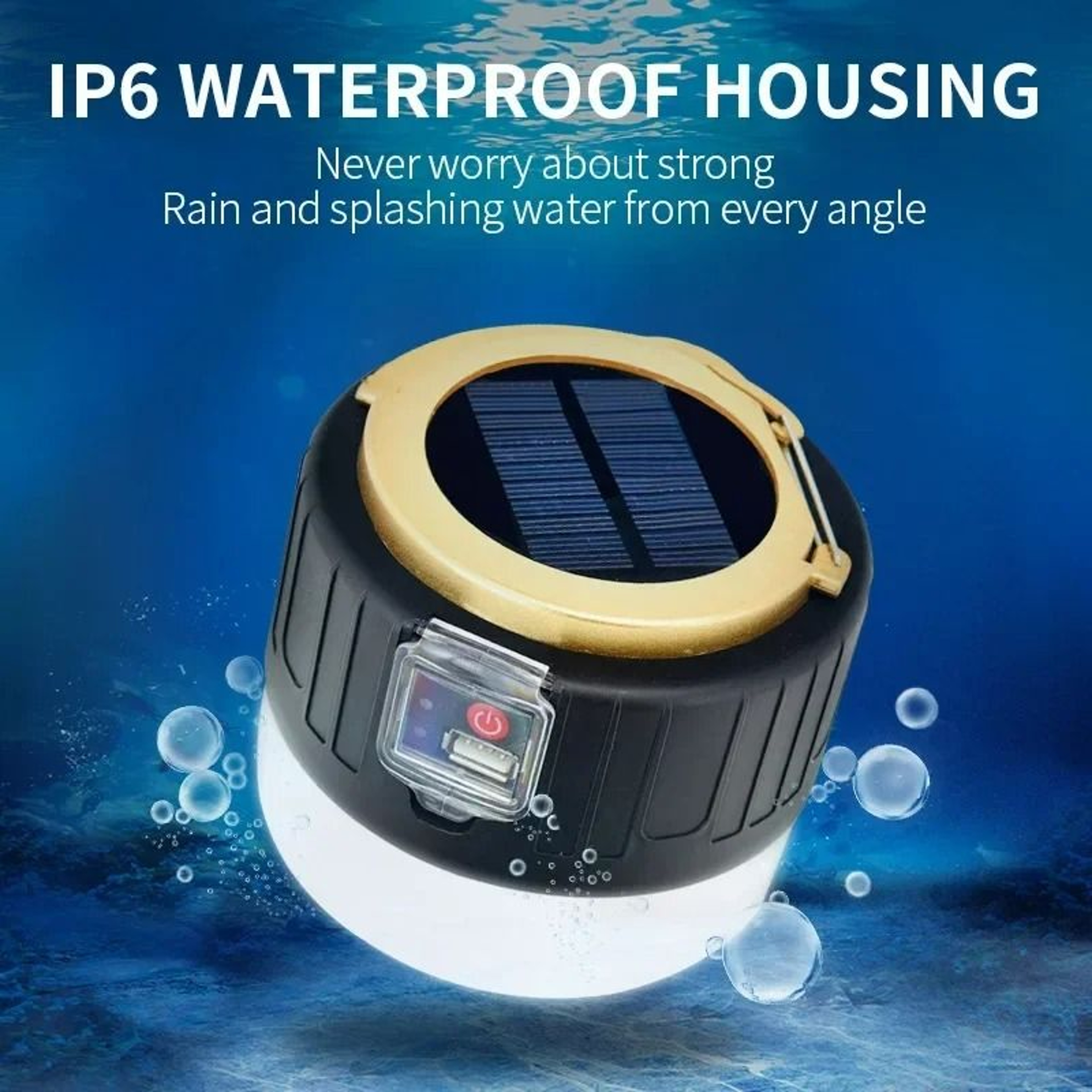 1000W Equivalent Outdoor Solar  USB Rechargeable Portable LED Camping Lantern 2