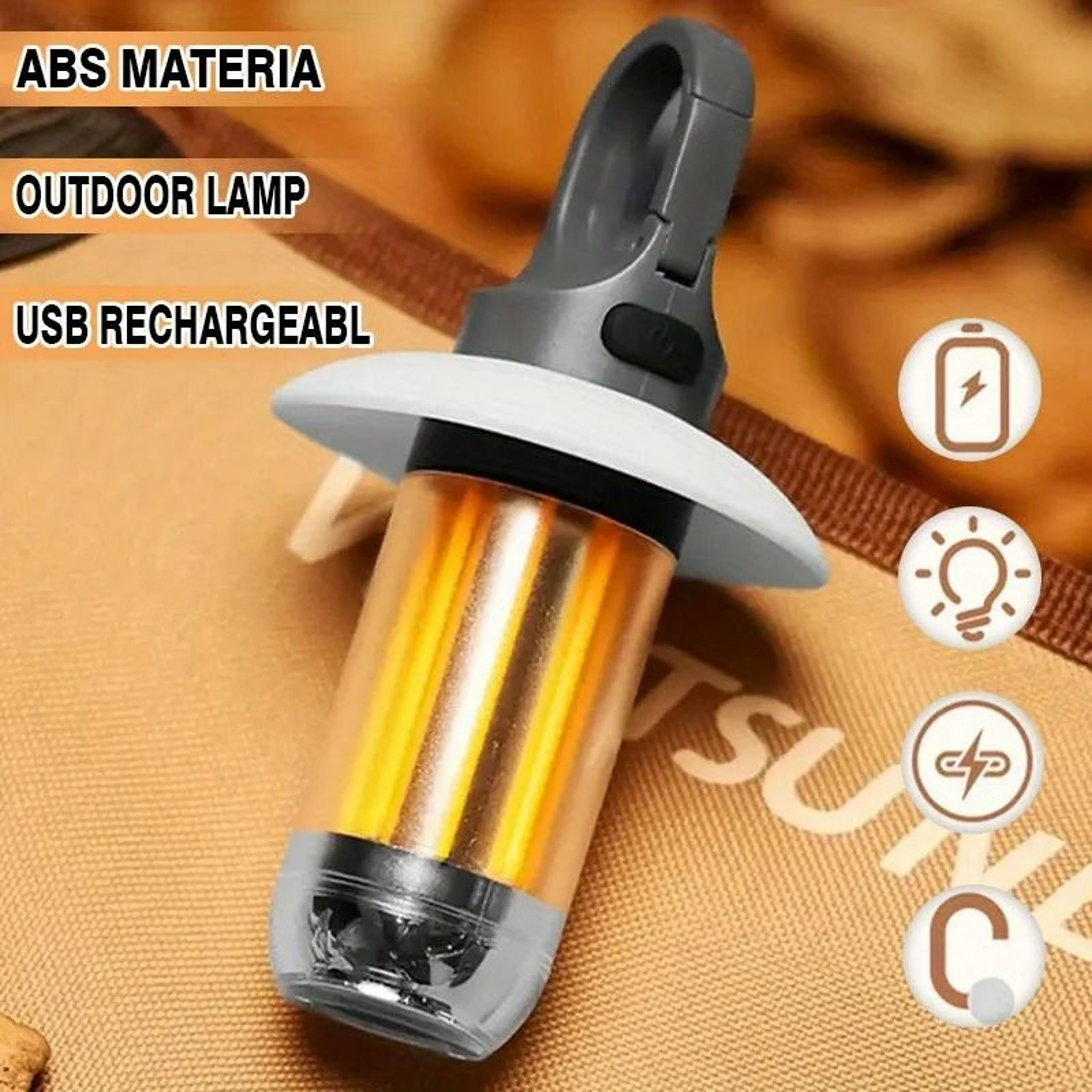 USBC Rechargeable Lightweight LED Camping Lantern  Handheld Flashlight 2
