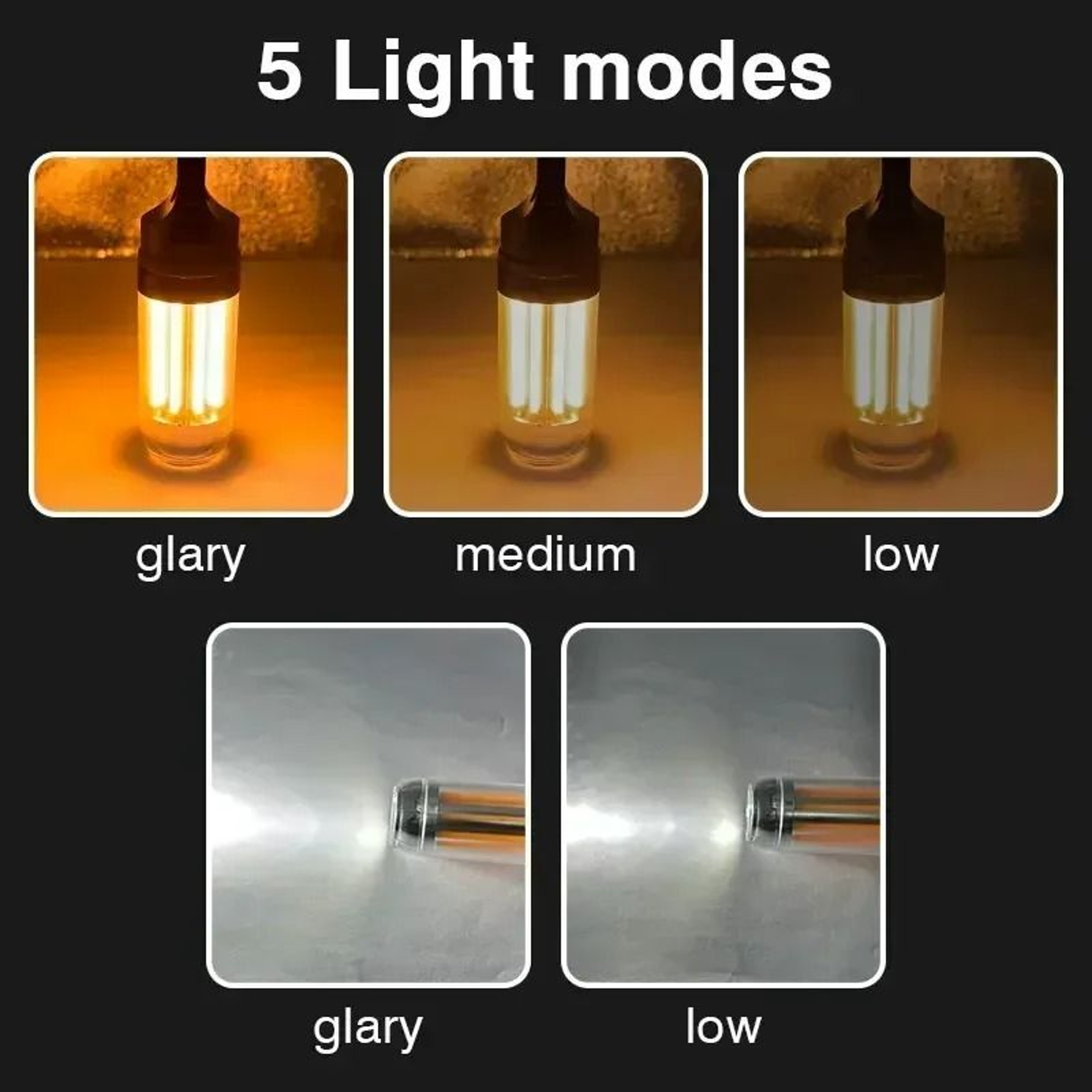USBC Rechargeable Lightweight LED Camping Lantern  Handheld Flashlight 5