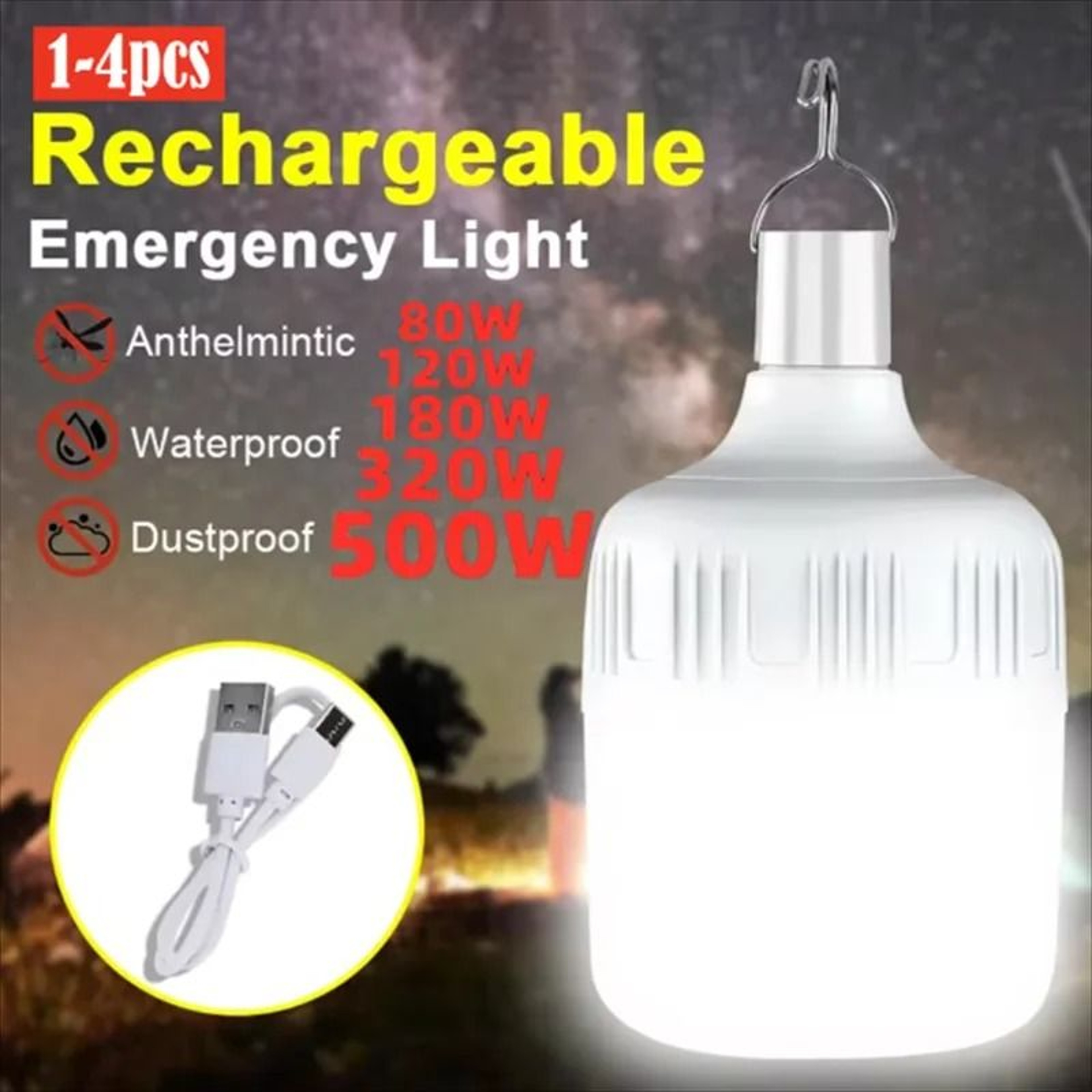Portable Rechargeable LED Camping Light  Emergency Tent Lantern 1