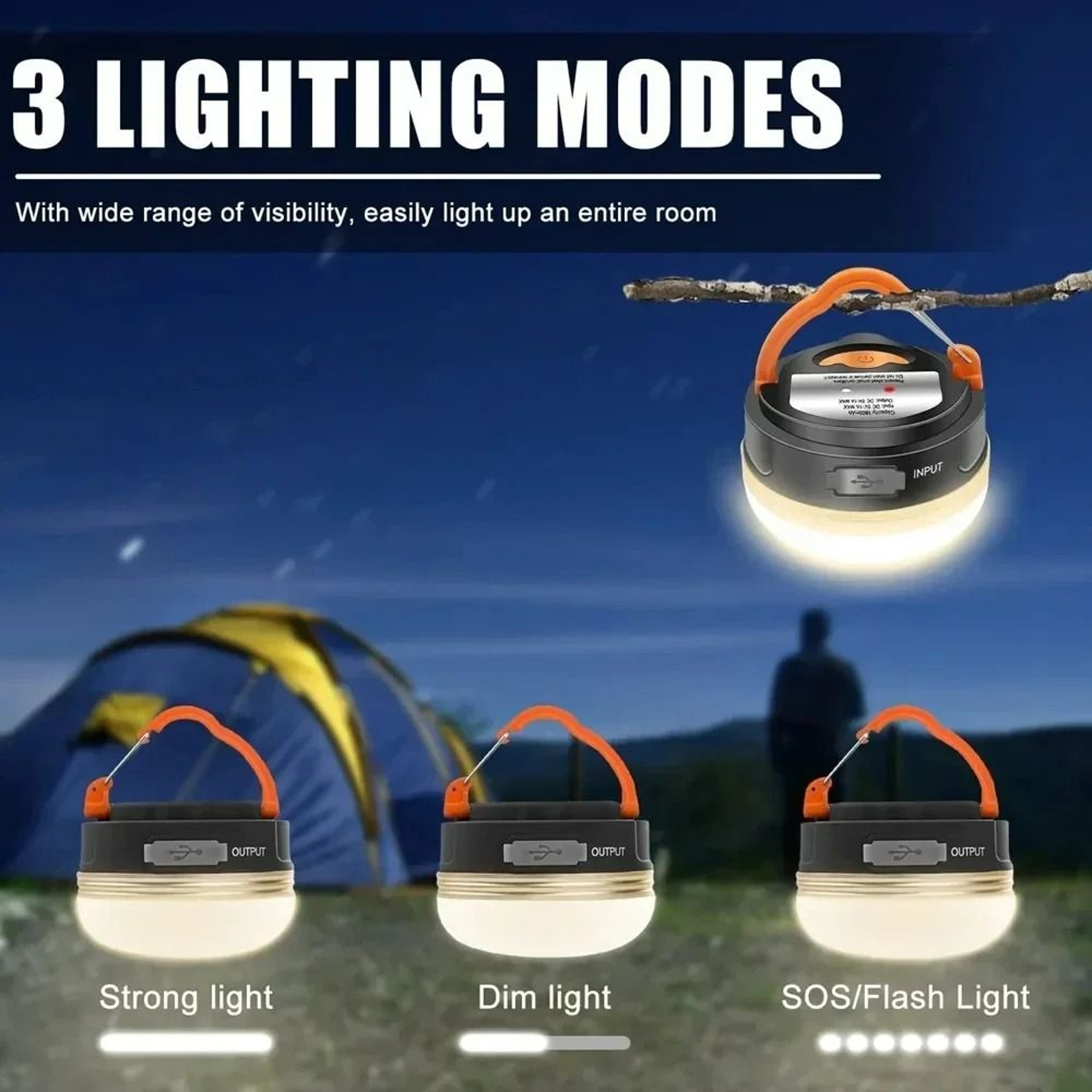 Mini HighPower Portable Camping Light  Emergency Tent Lamp 2