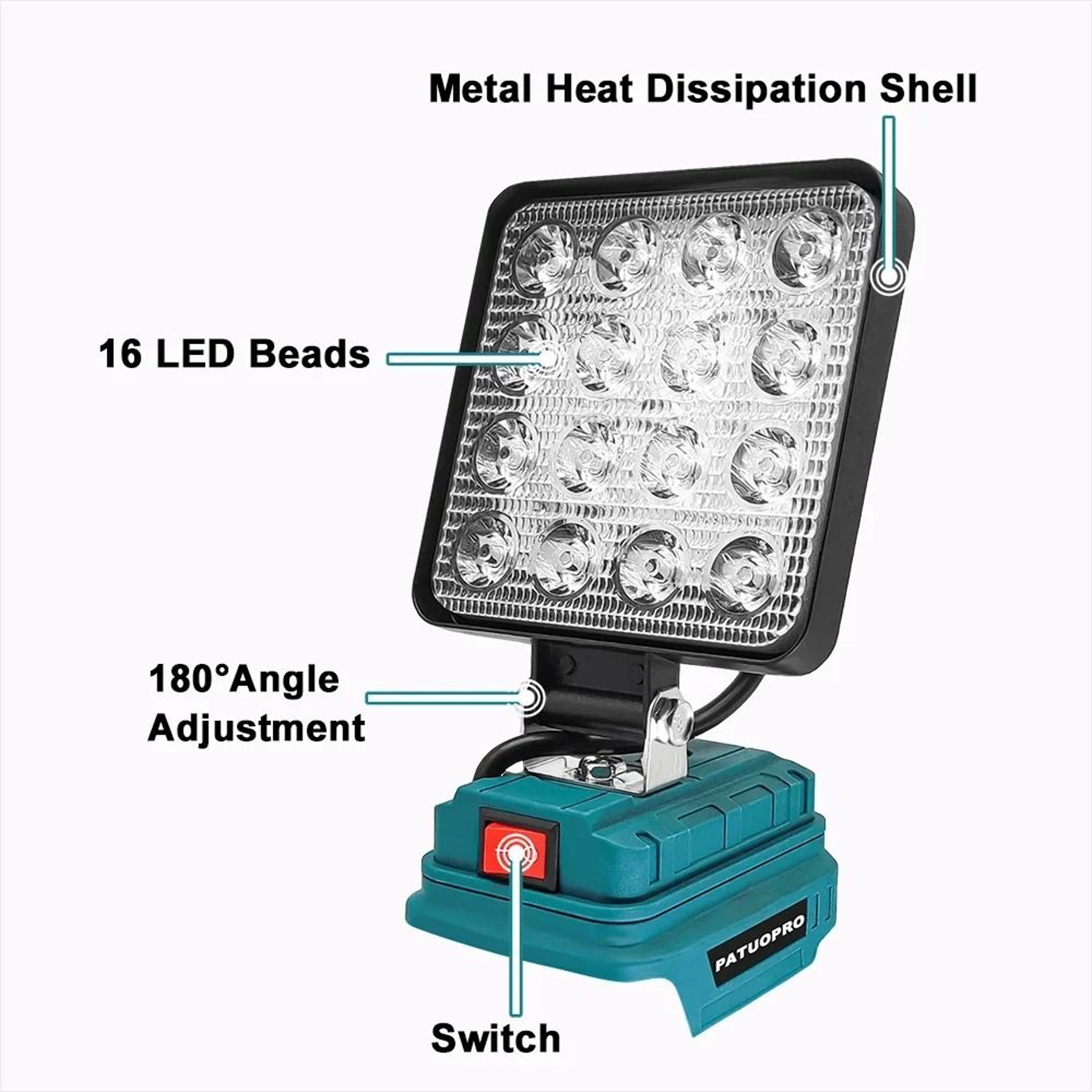 16LED 18V Compatible Cordless Portable Work Light 2