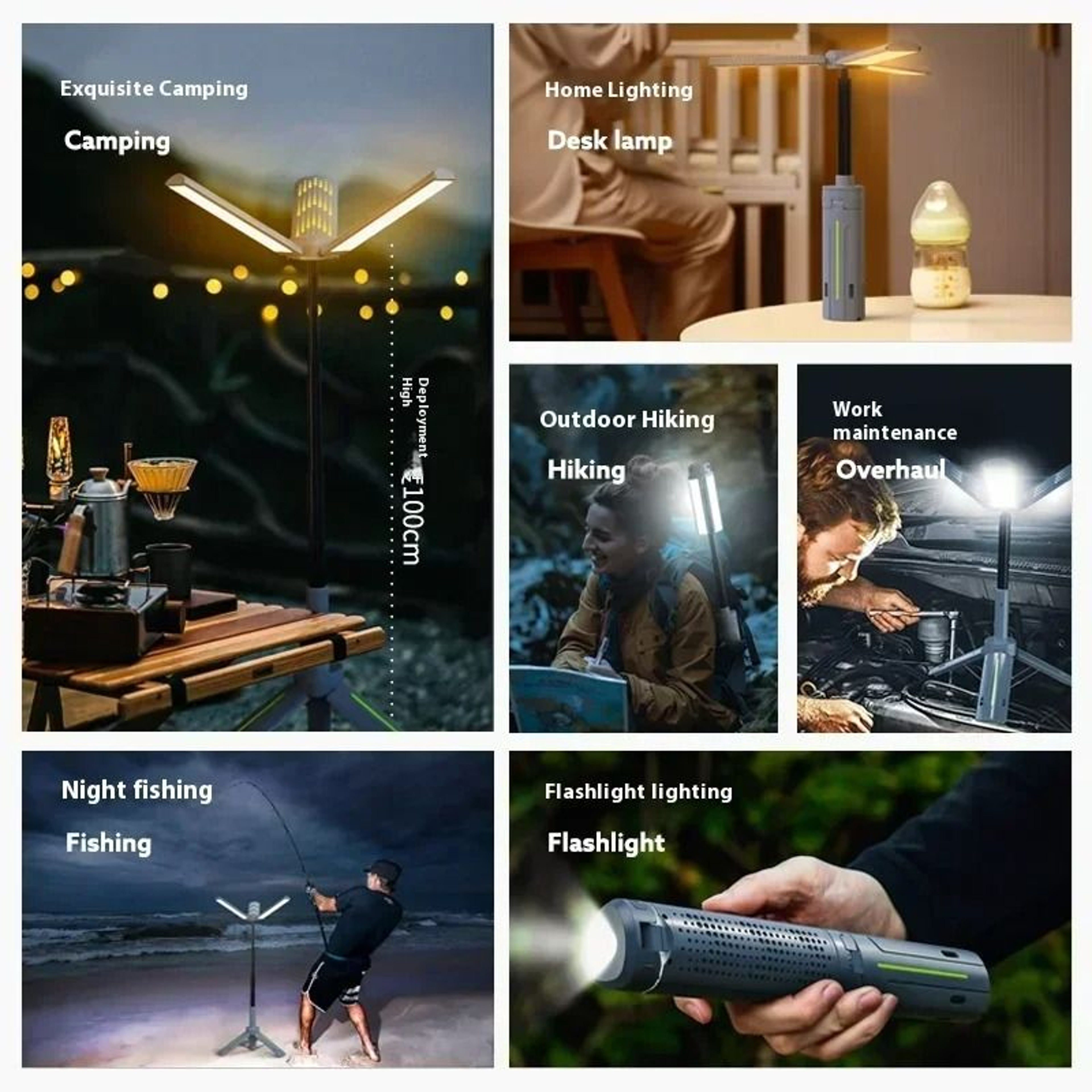 8000mAh Telescopic Rechargeable Camping Lantern  MultiMode Spotlight 4