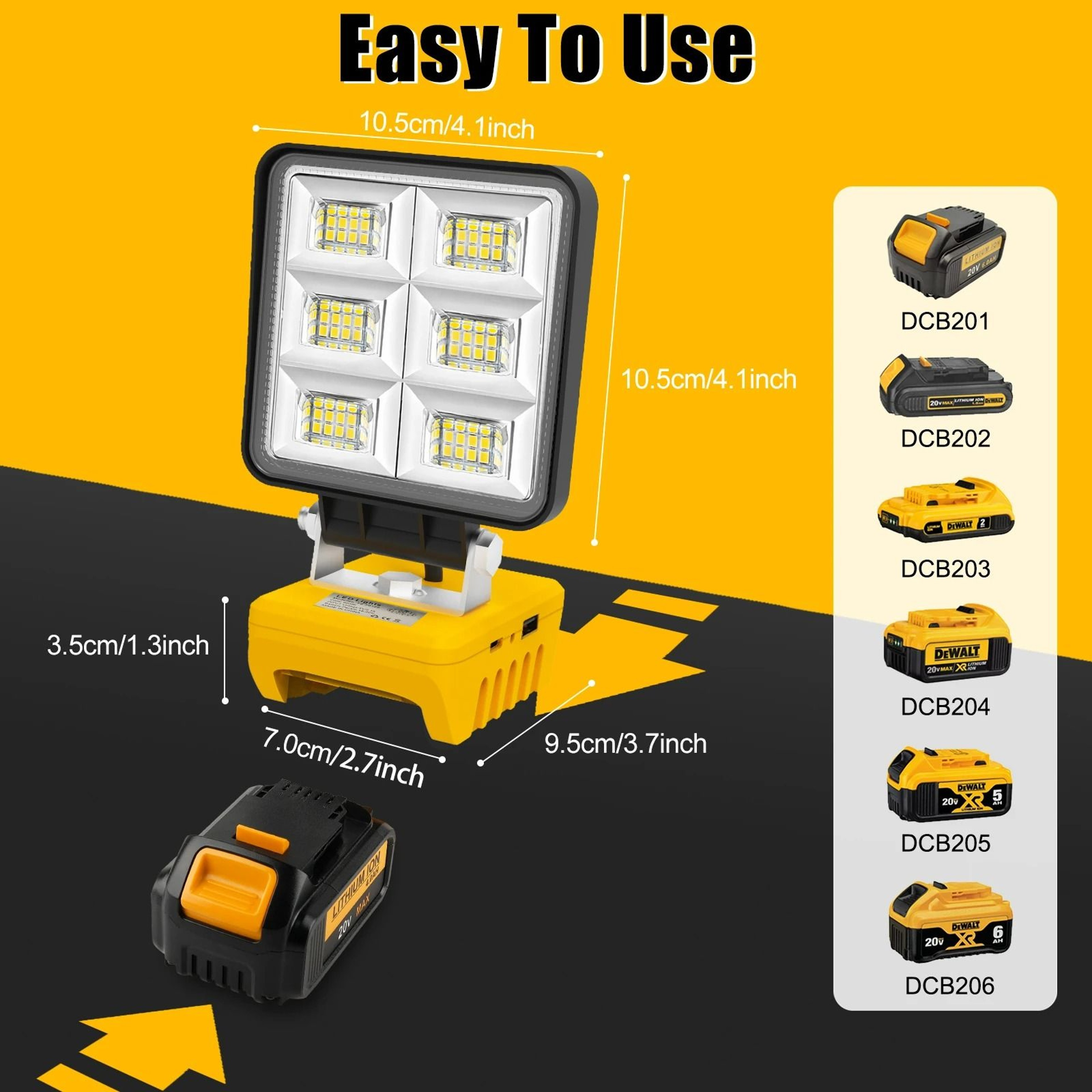 Portable 48W 5200LM Cordless LED Work Light 1