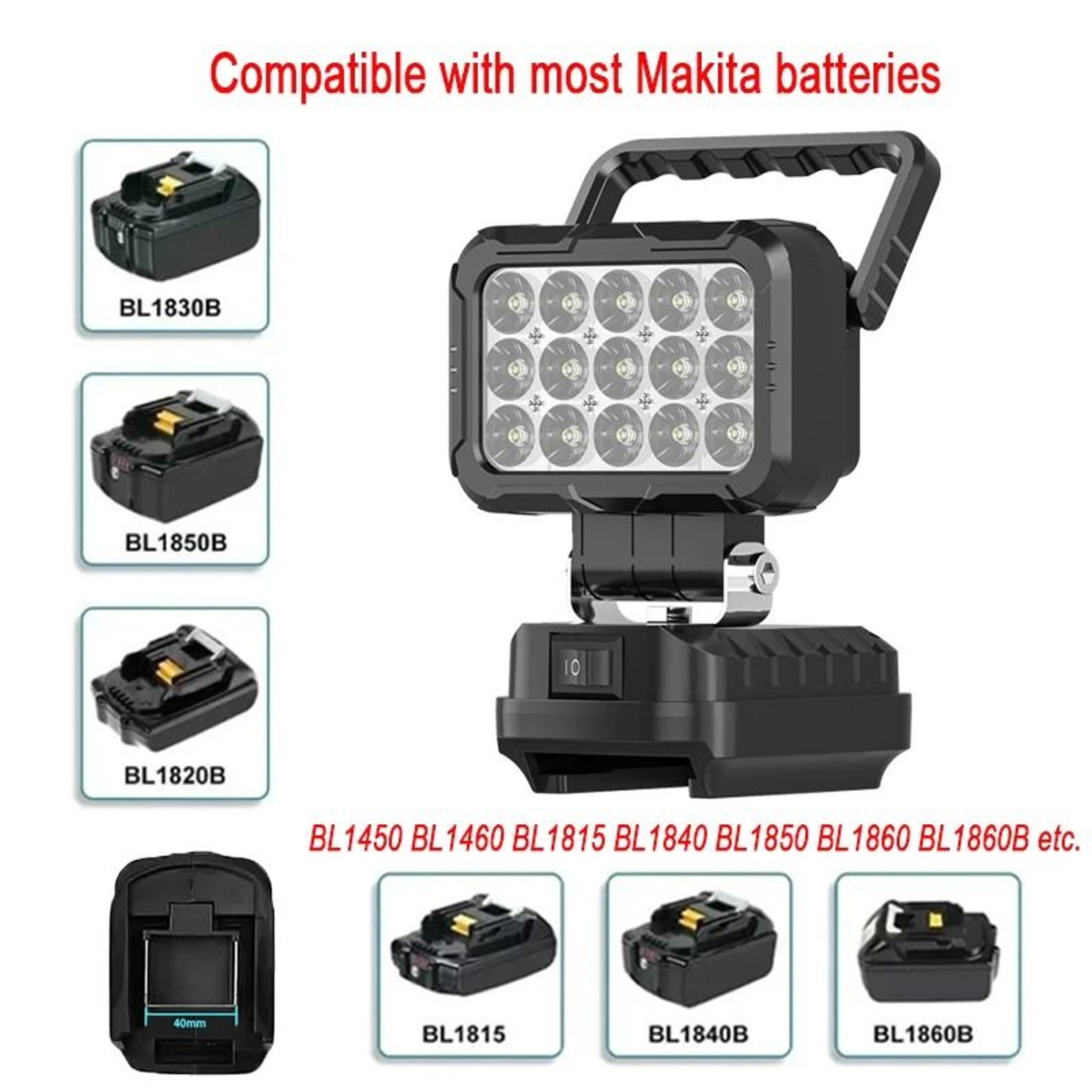 15LED Makita Compatible Cordless Work Light  Spotlight 3