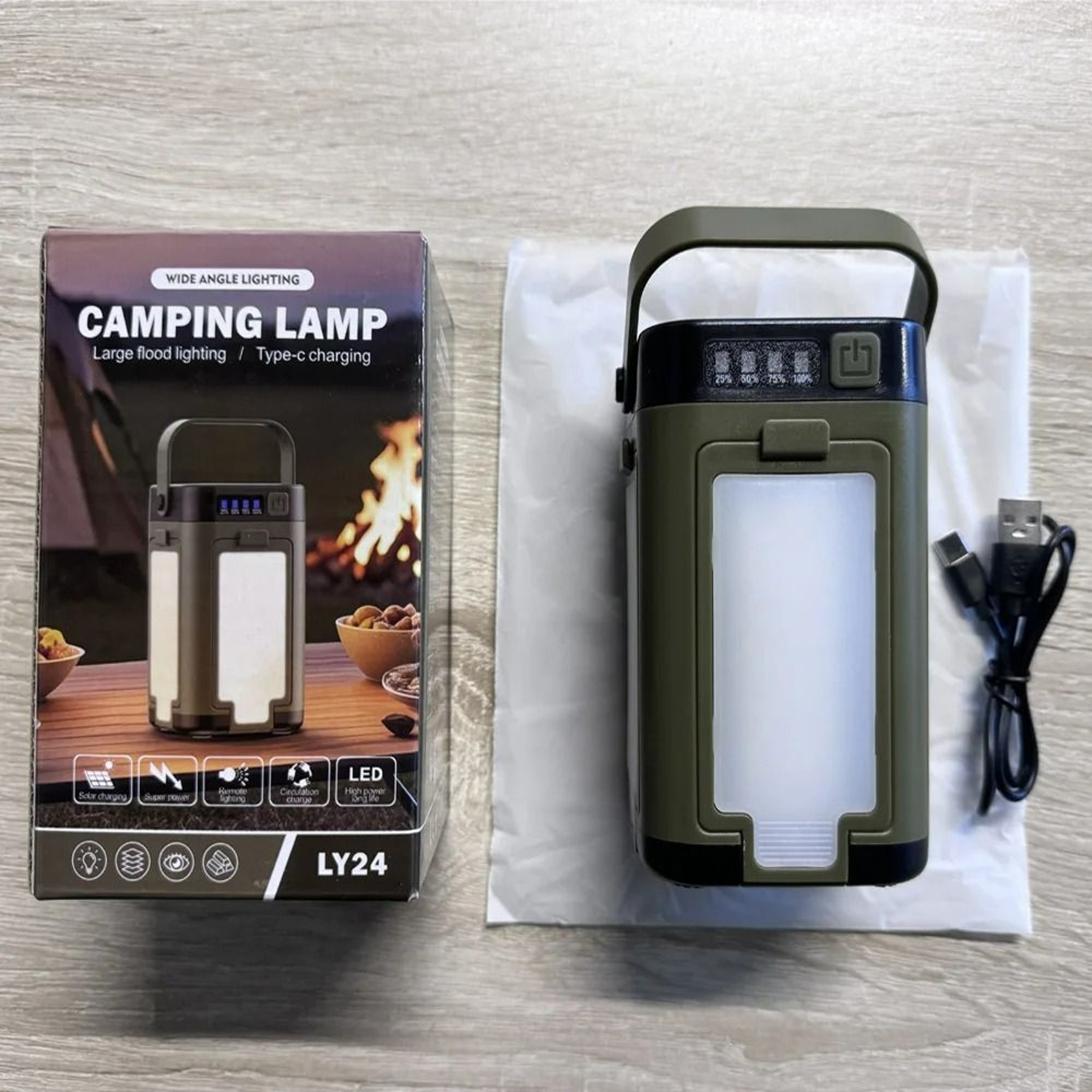 Solar Camping Light  2000mAh USB Rechargeable Portable Lantern 1