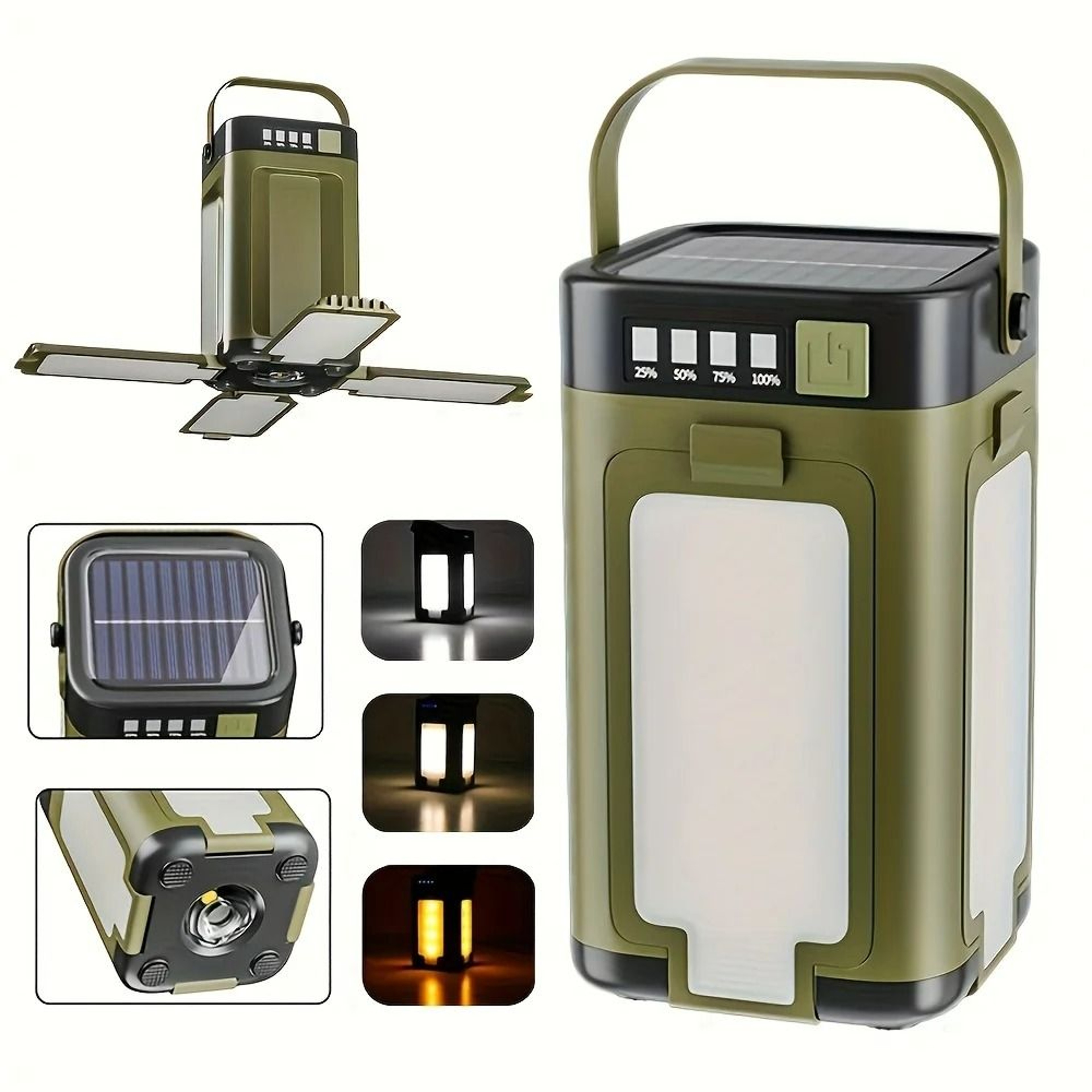 Solar Camping Light  2000mAh USB Rechargeable Portable Lantern 0