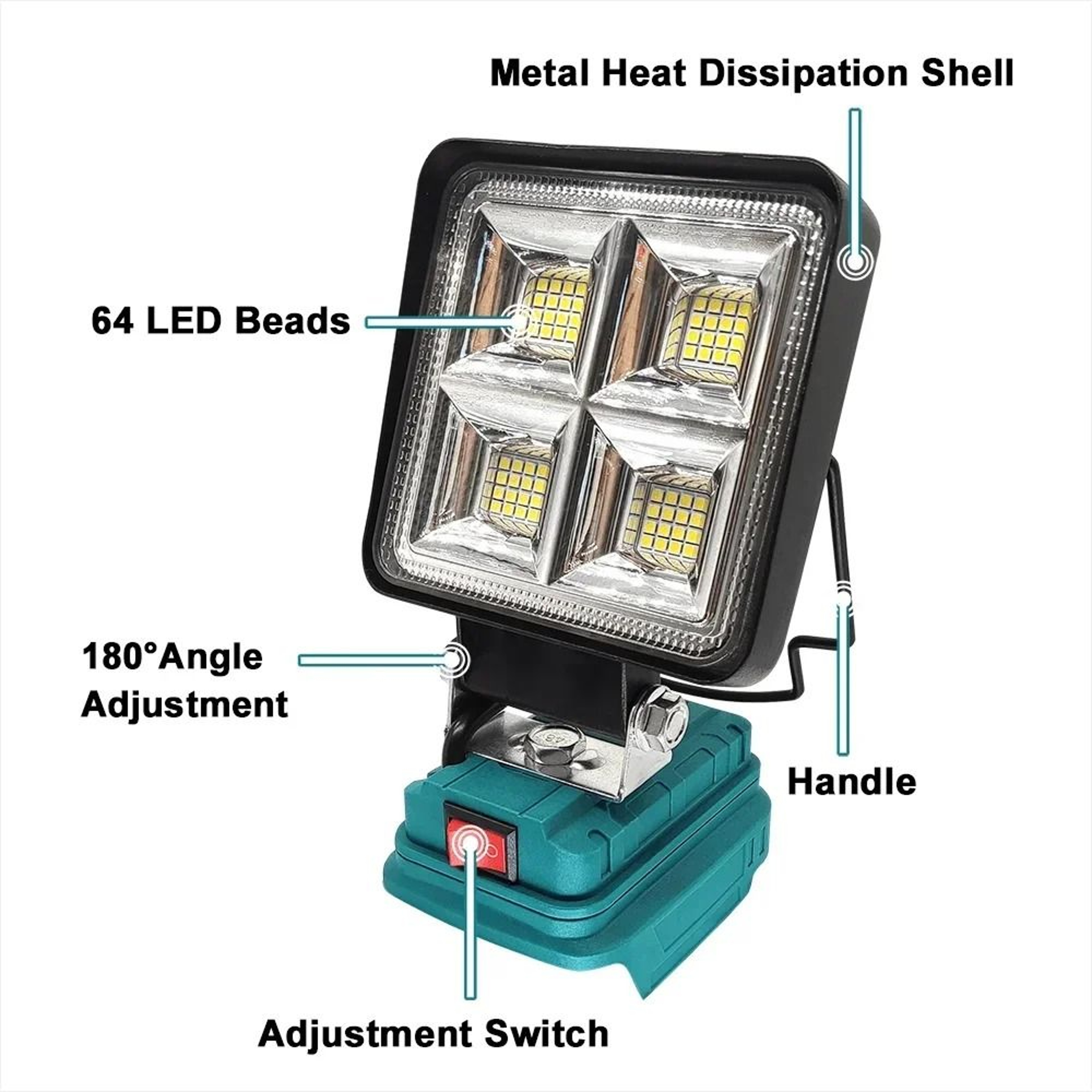 64LED 4Inch Cordless Job Site Spotlight  Work Light 2