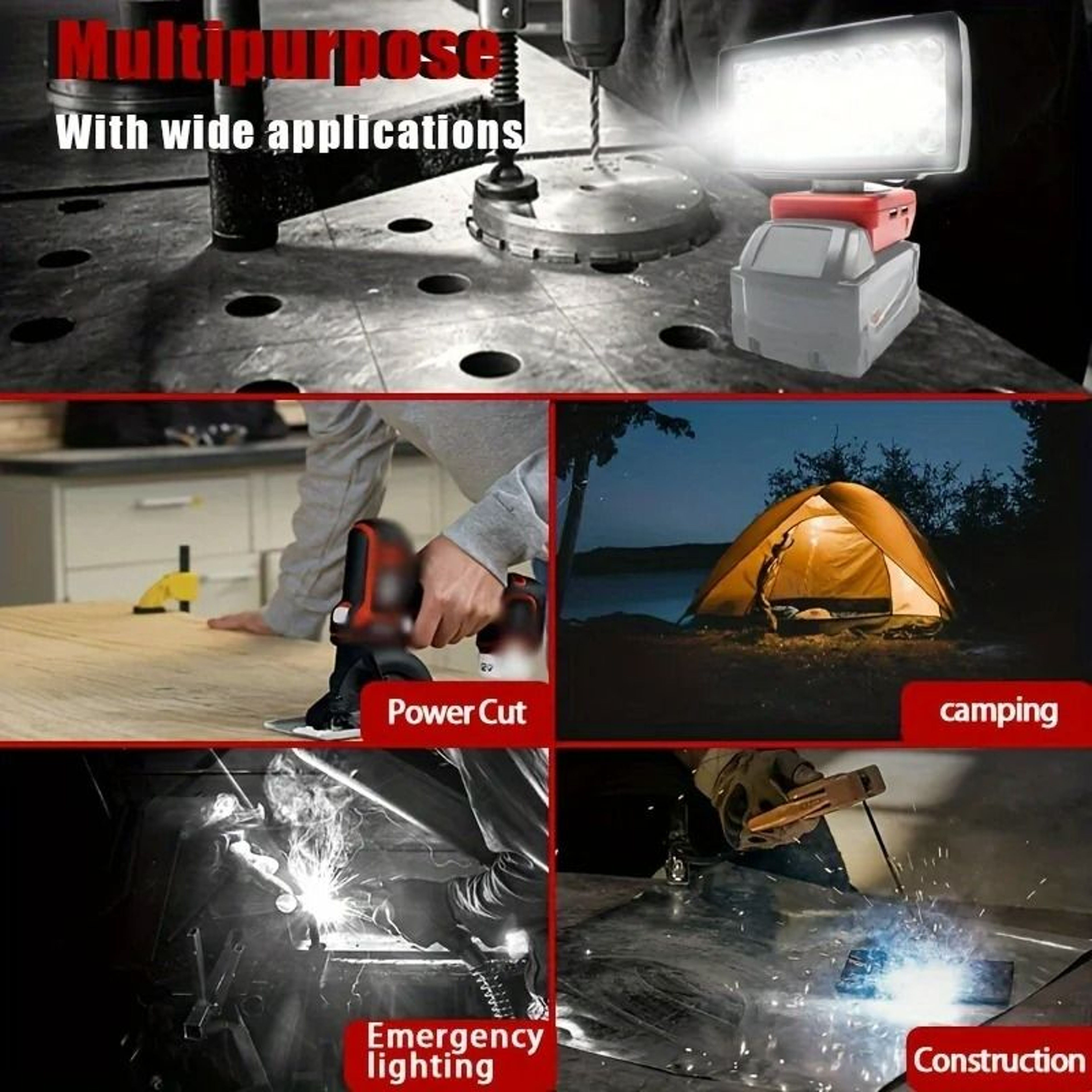 36LED 2500LM Cordless Flood Work Light 5