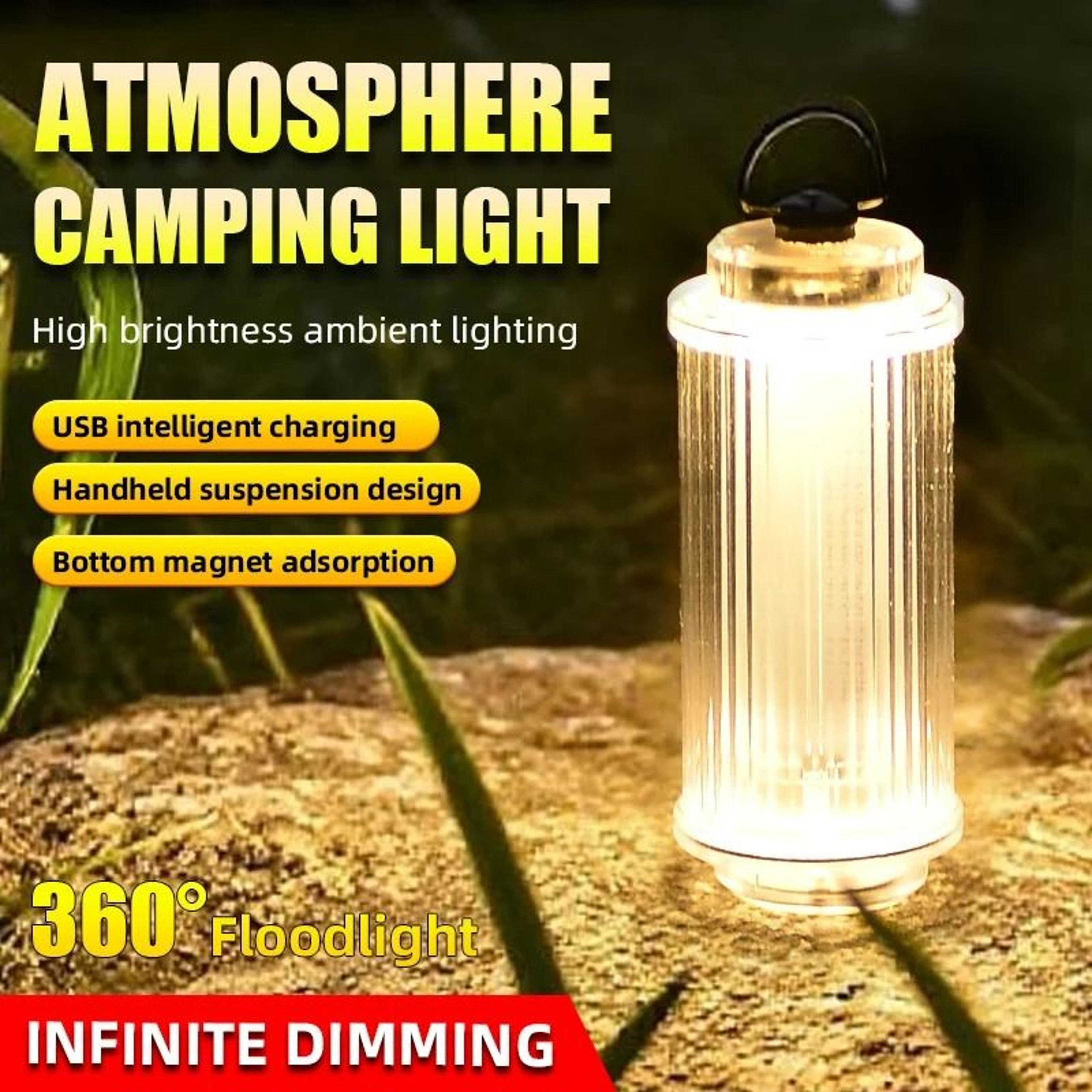 Transparent Mini LED Camping Lantern  Magnetic Flashlight 1