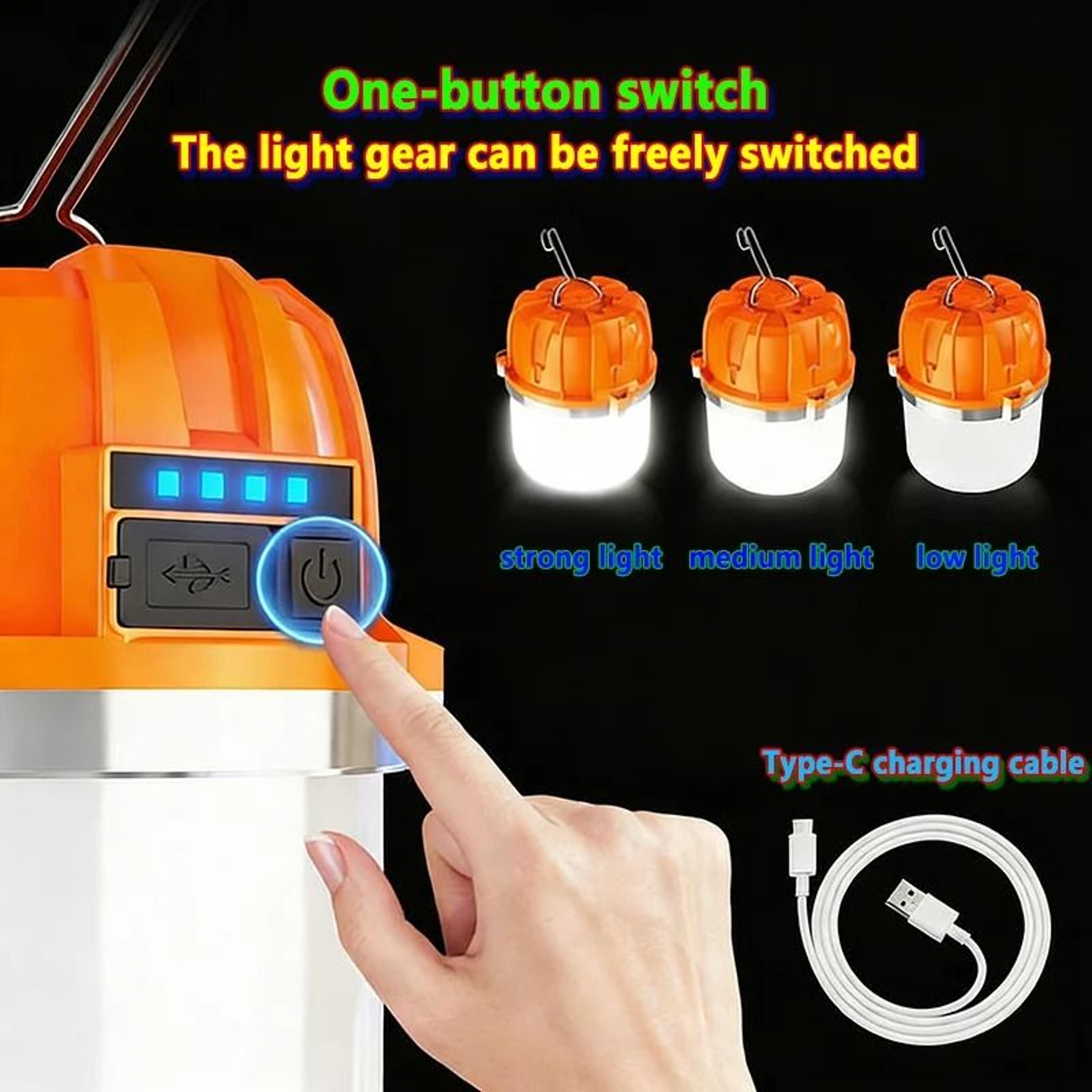 HighPower LED Camping Lantern  USB Emergency Bulb With Power Display 3
