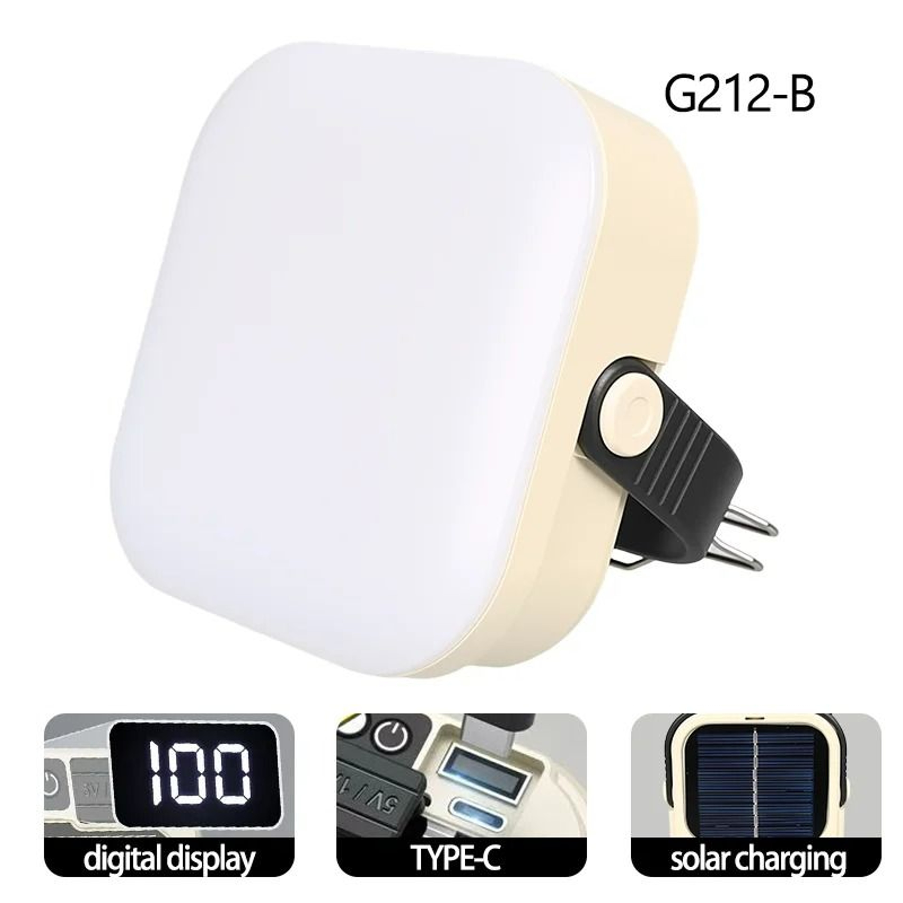Solar Rechargeable 2400mAh Camping Lantern  Power Bank With Smart Display 8