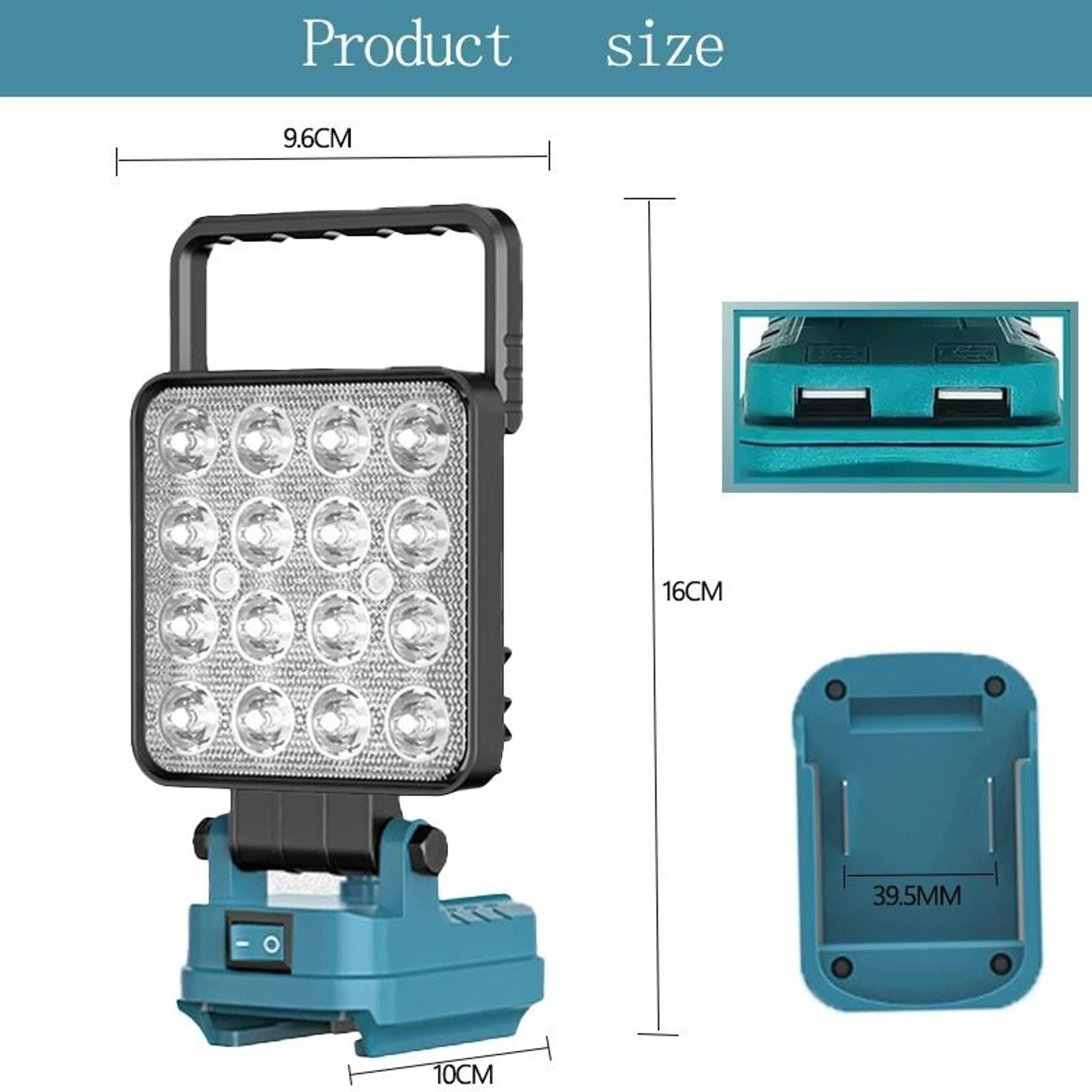 4Inch Cordless Job Site LED Floodlight  Outdoor Camping Lamp 7