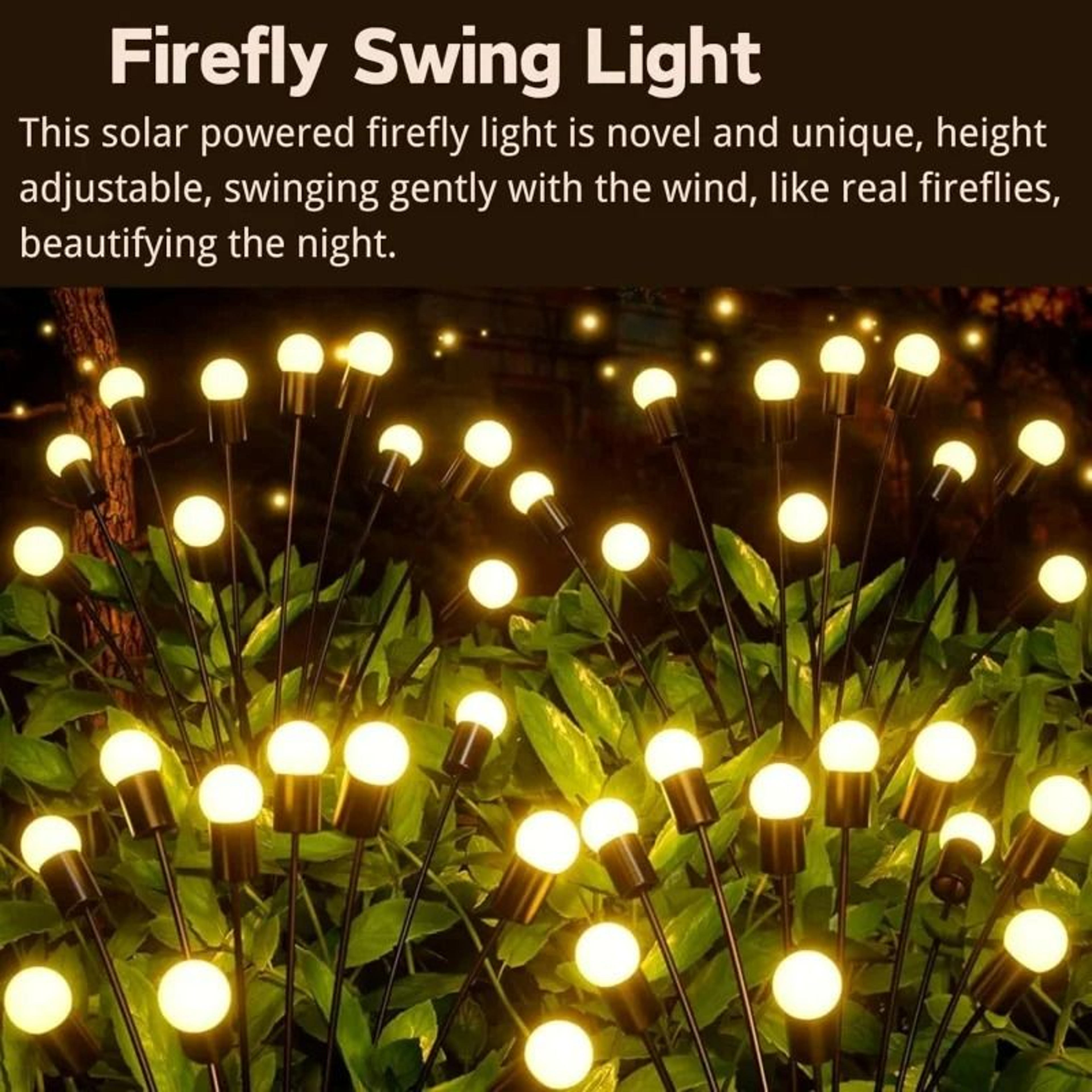 Outdoor RGB Solar Firefly Garden Lights  Vibrant Swaying Pathway Accent 3